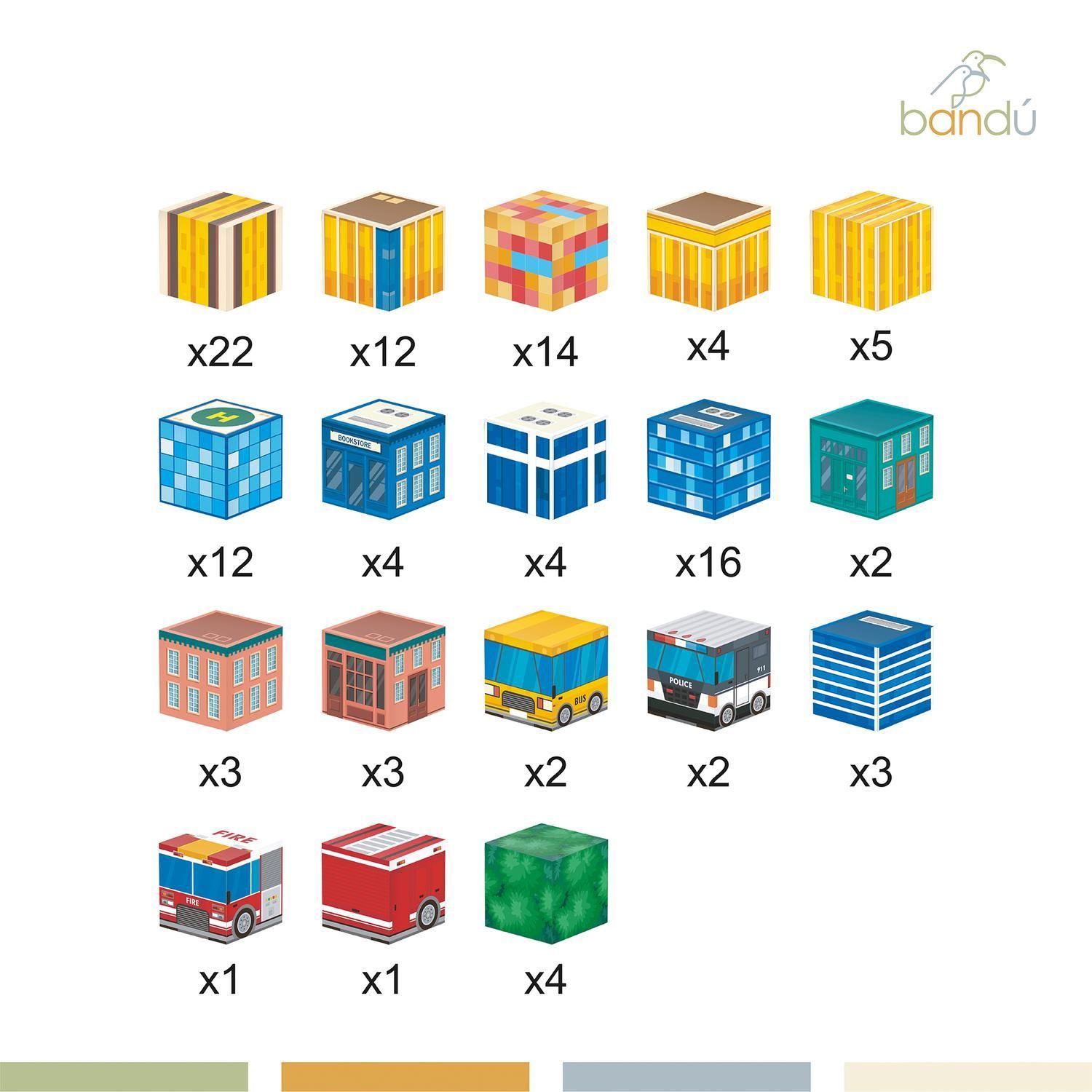 Juego Bloques Magnéticos 114pcs MineBlocks Ciudad Bandú-4