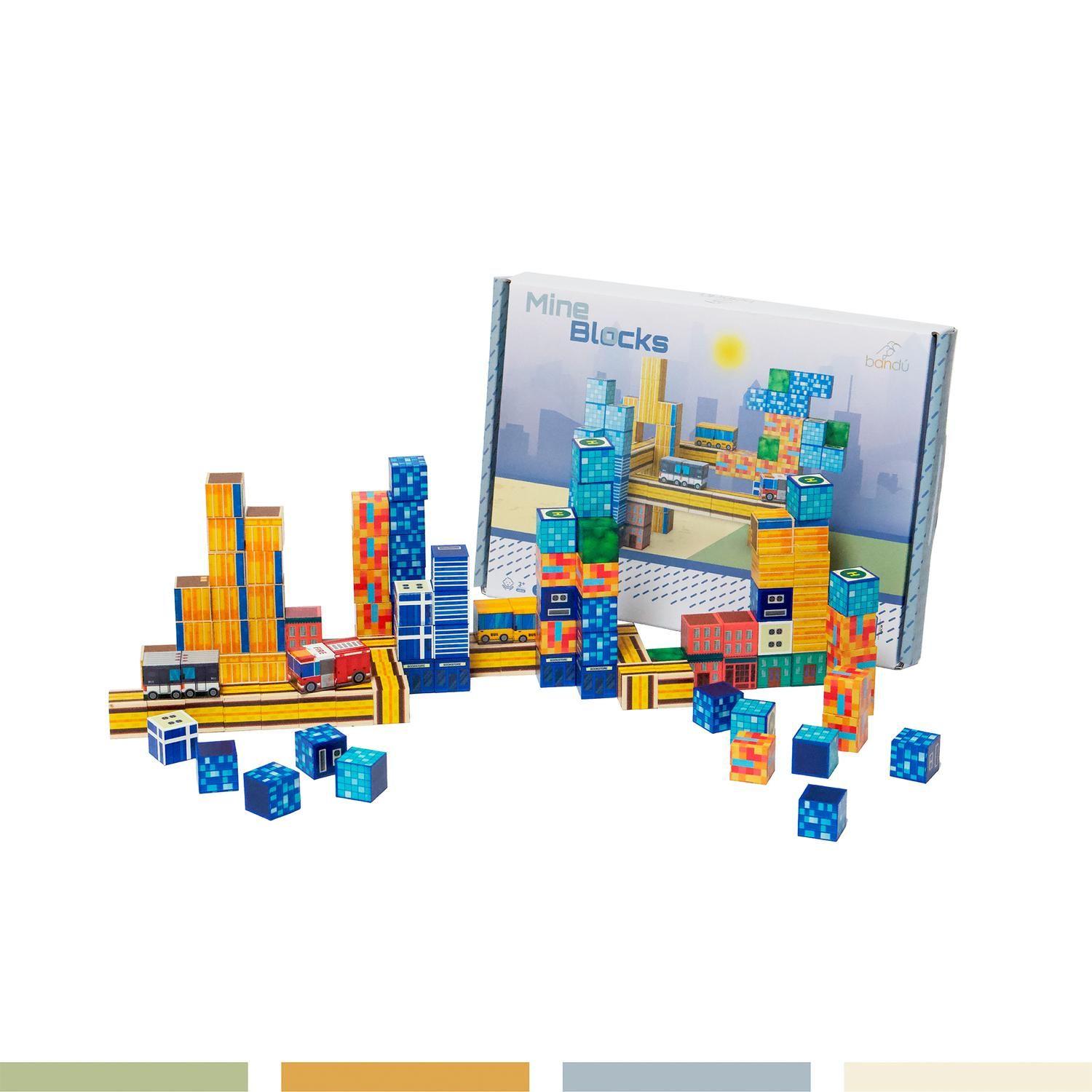 Juego Bloques Magnéticos 114pcs MineBlocks Ciudad Bandú-6