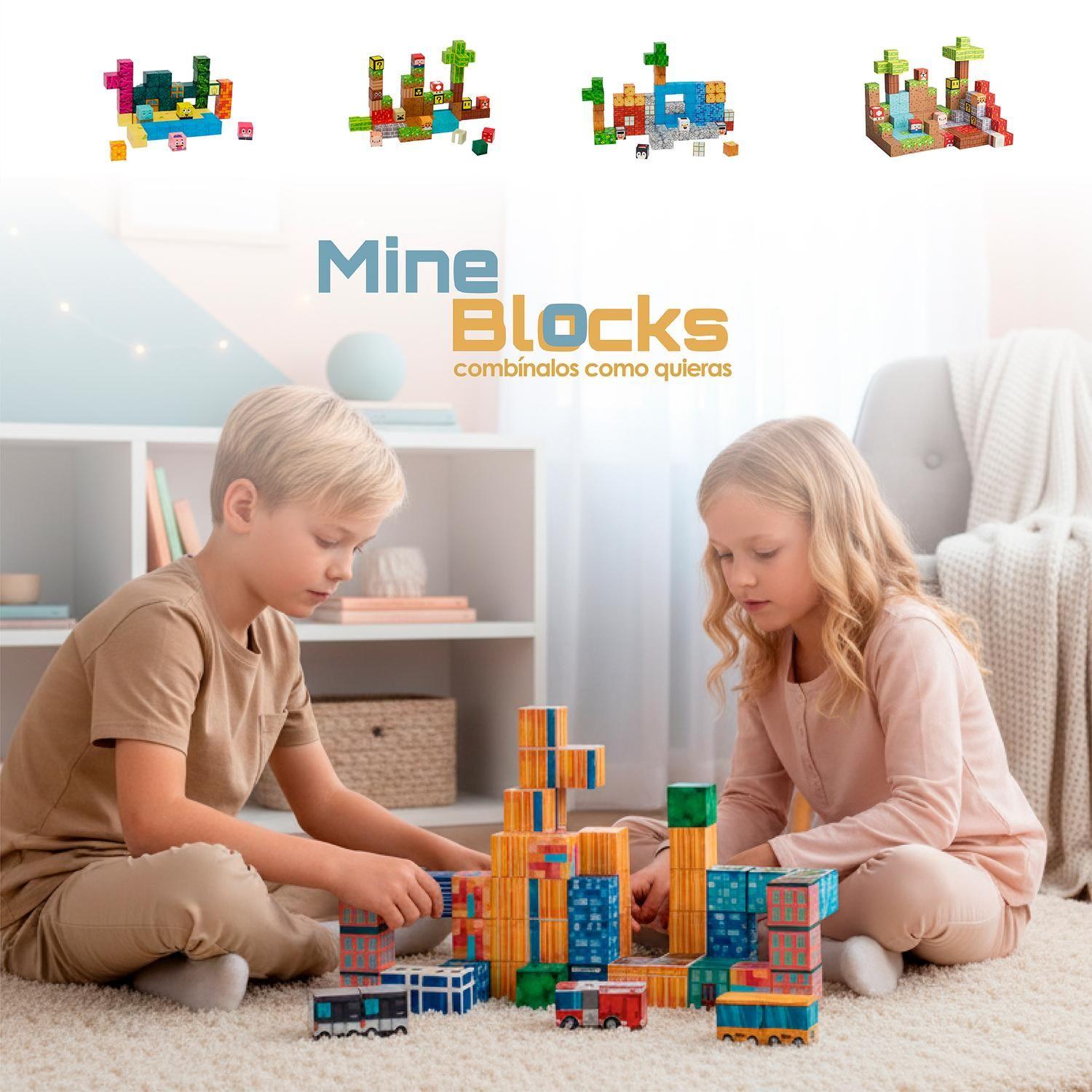 Juego Bloques Magnéticos 114pcs MineBlocks Ciudad Bandú-7
