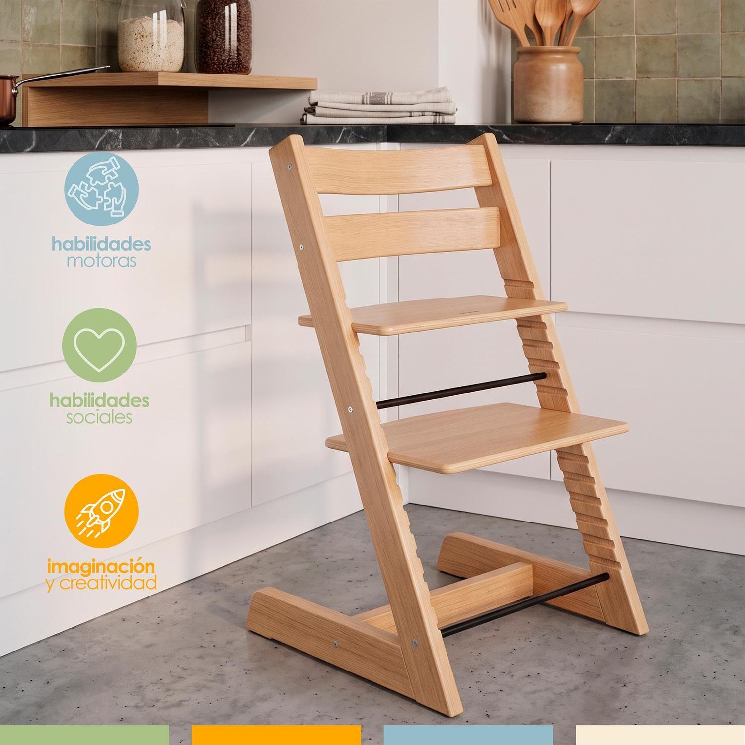 Silla de Comer Evolutiva de Madera Regulable Bebé Bandú-2
