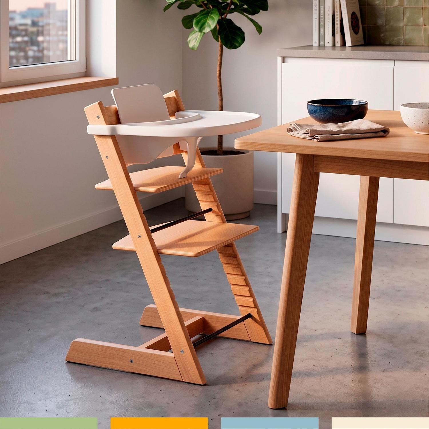 Silla de Comer Evolutiva de Madera Regulable Bebé Bandú-4