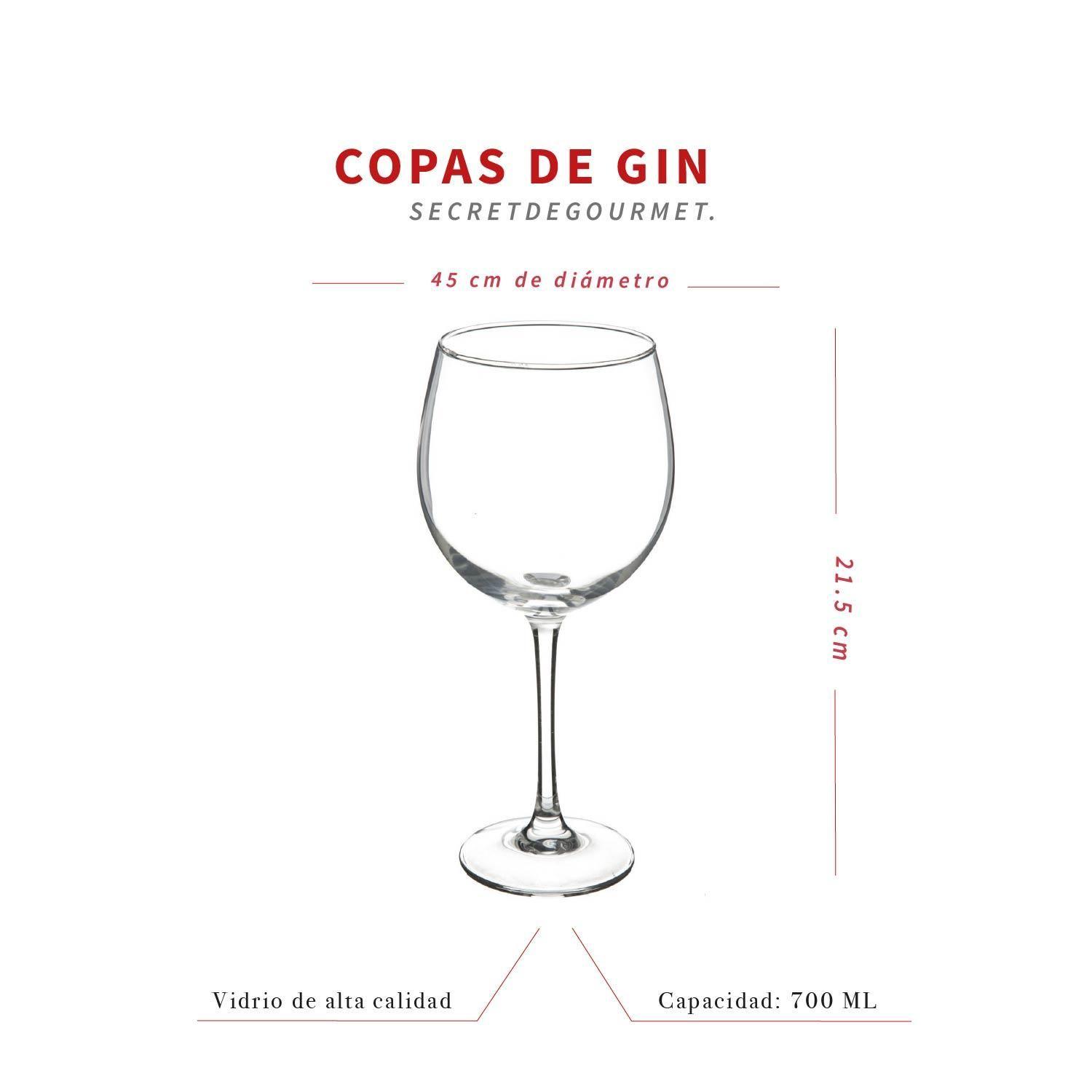 Set de Copas de Gin para Cócteles Vidrio 700 ml Secret De Gourmet-4