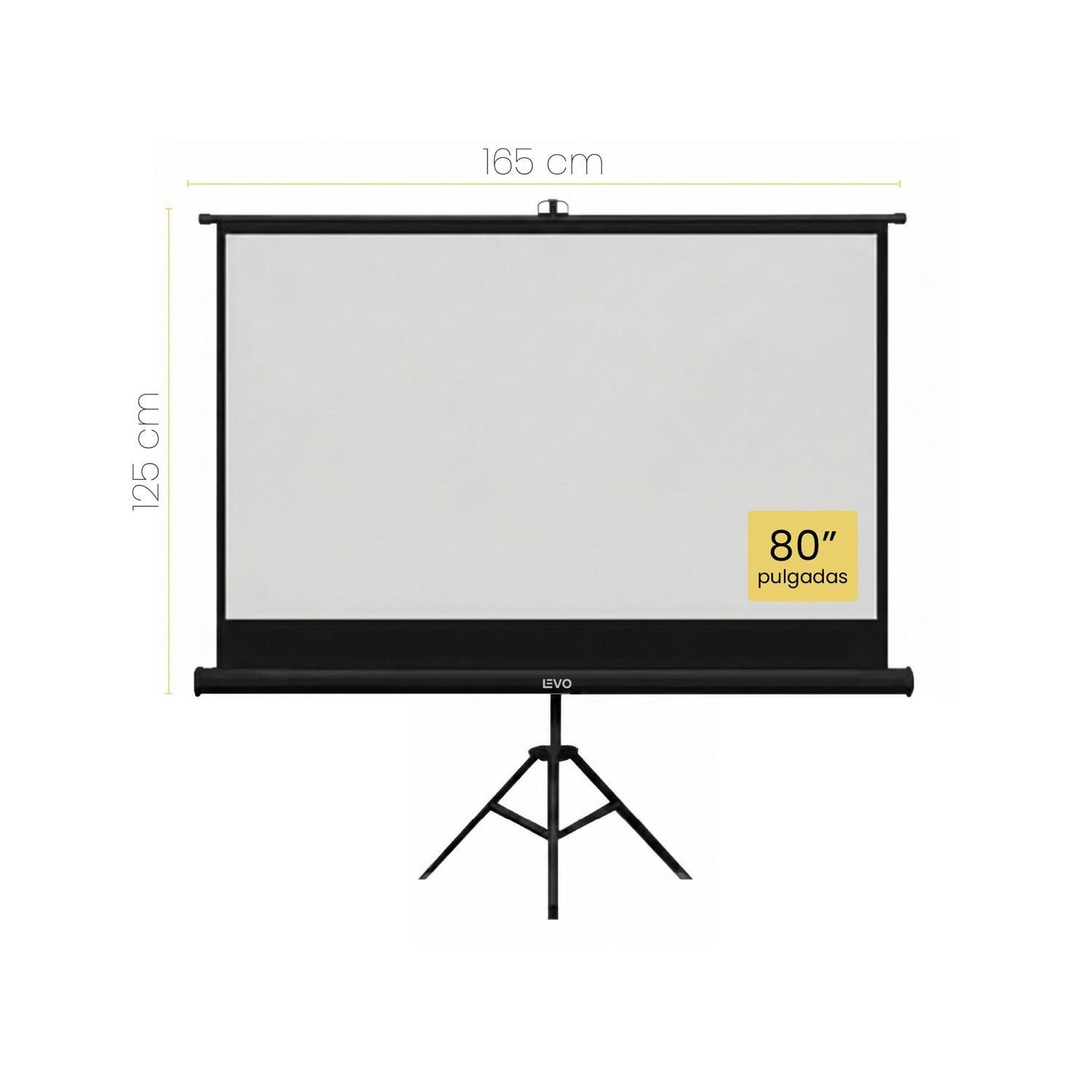 Telón Proyector 80 pulgadas 165 x 125 cm Negro LEVO-2