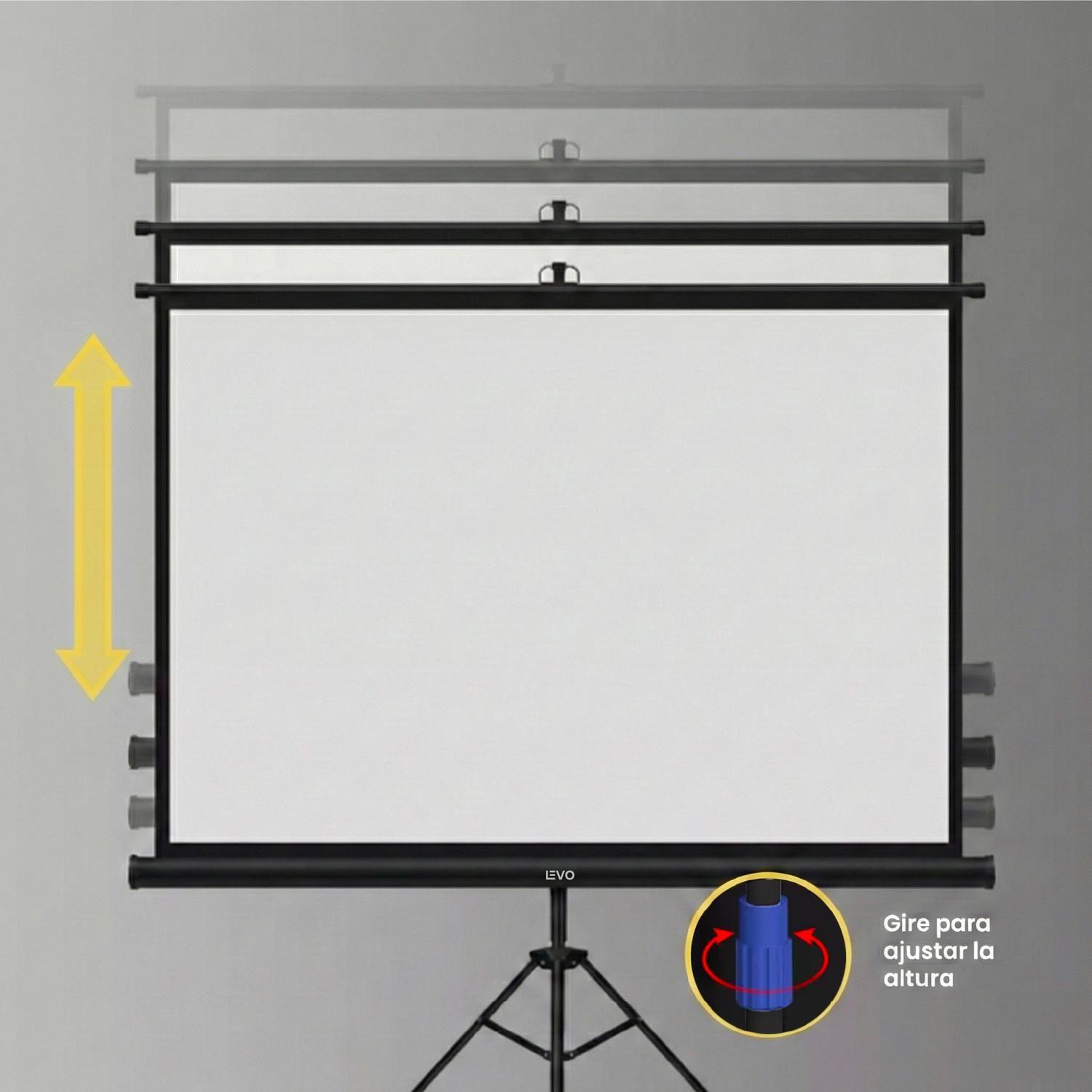 Telón Proyector 80 pulgadas 165 x 125 cm Negro LEVO-3