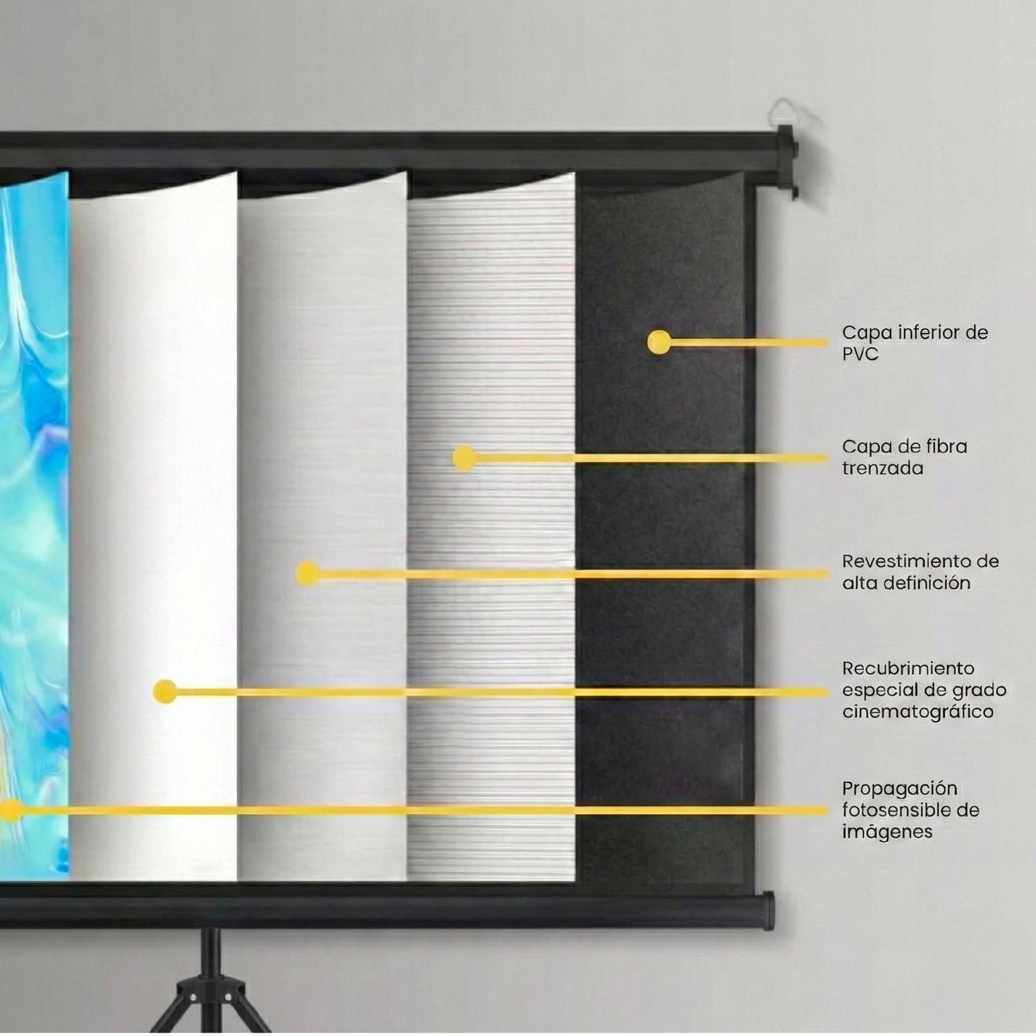 Telón Proyector 80 pulgadas 165 x 125 cm Negro LEVO-5