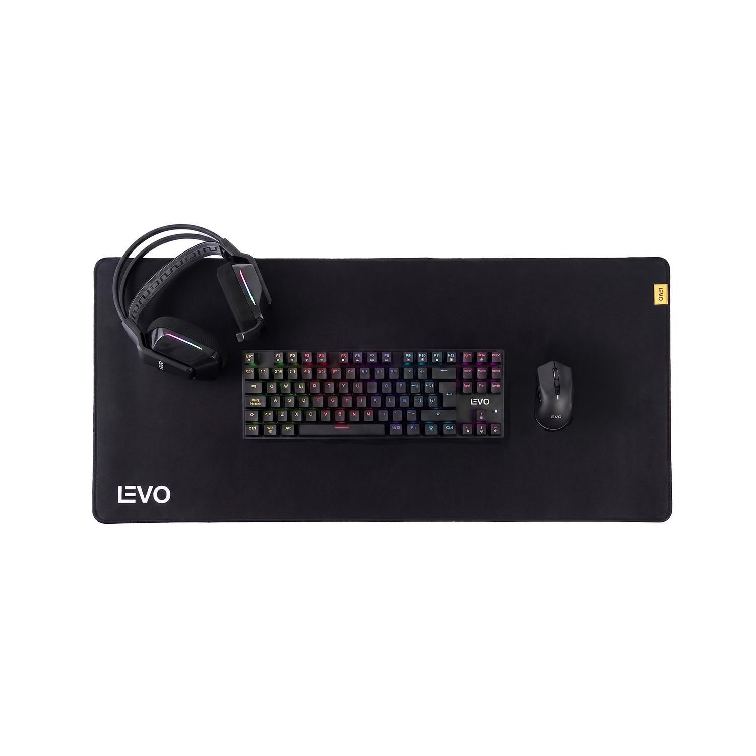 Kit Gamer Teclado + Mouse + Audifono + Mousepad XXL LEVO-0