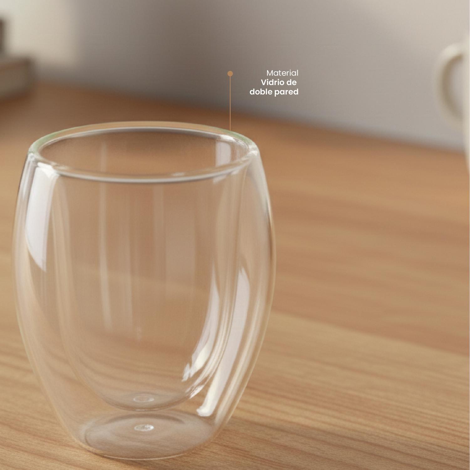 Set De 2 Tazas De Cafe Vidrio Doble Pared 80 cc-2