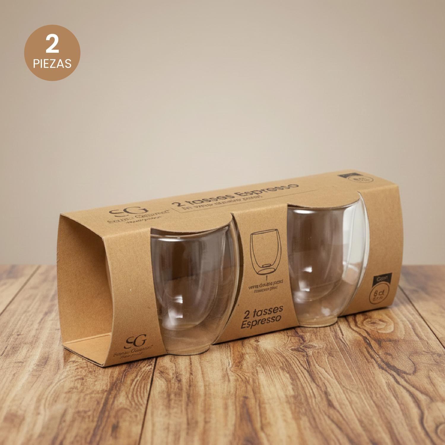 Set De 2 Tazas De Cafe Vidrio Doble Pared 80 cc-3