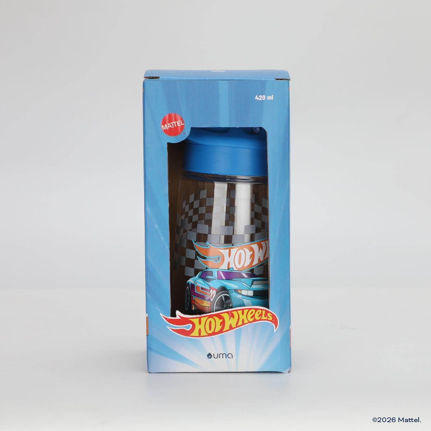 Botella Agua Niños Hot Wheels Race 420ml con Bombilla UMA-6