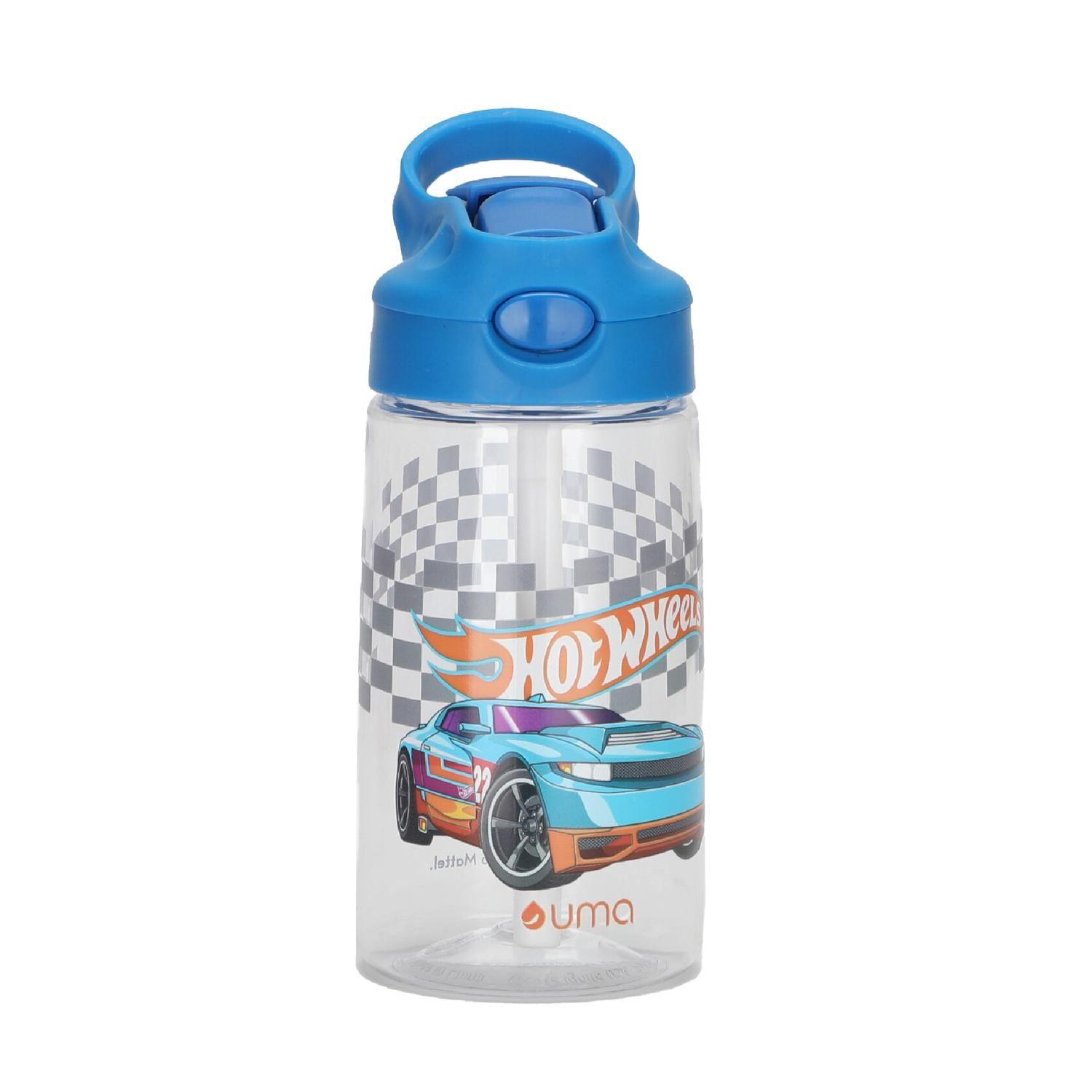 Botella Agua Niños Hot Wheels Race 420ml con Bombilla UMA-0