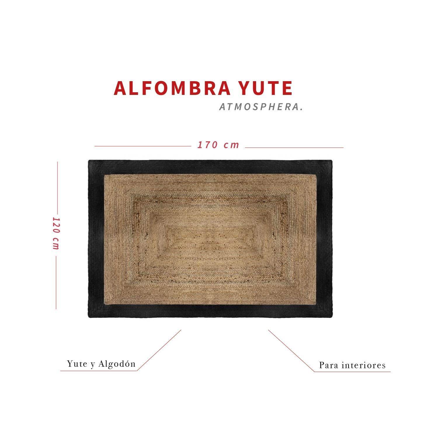 Alfombra de Yute con Borde Negro 120x170 cm Atmosphera-4