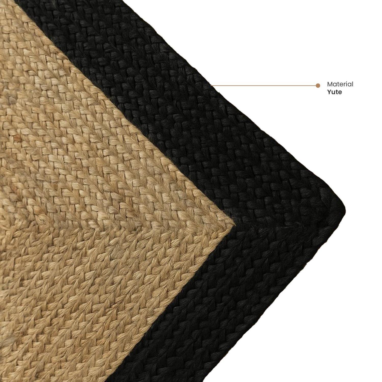 Alfombra de Yute con Borde Negro 120x170 cm Atmosphera-2