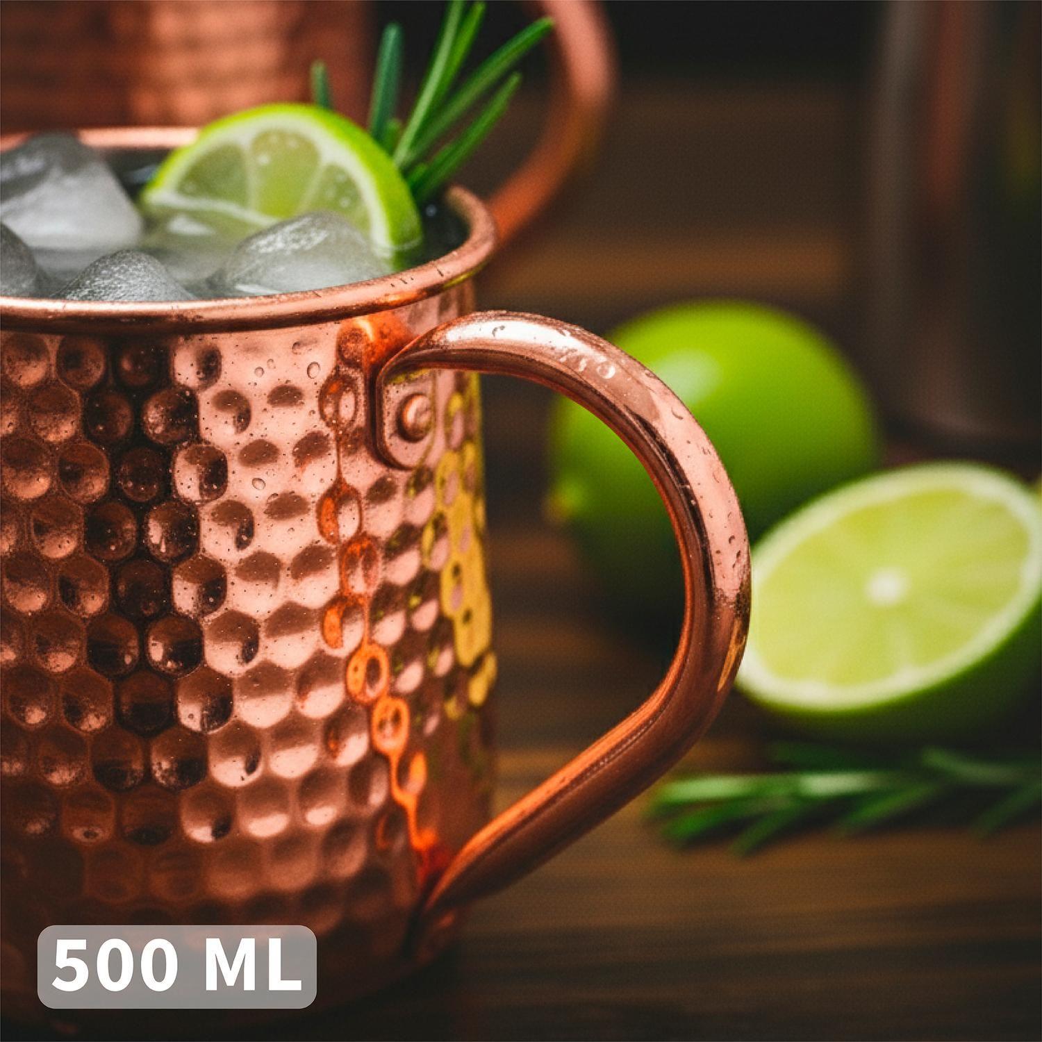 Set 4 Vasos Moscow Mule Mojito Mug Cobre + Bombillas Simplit-3