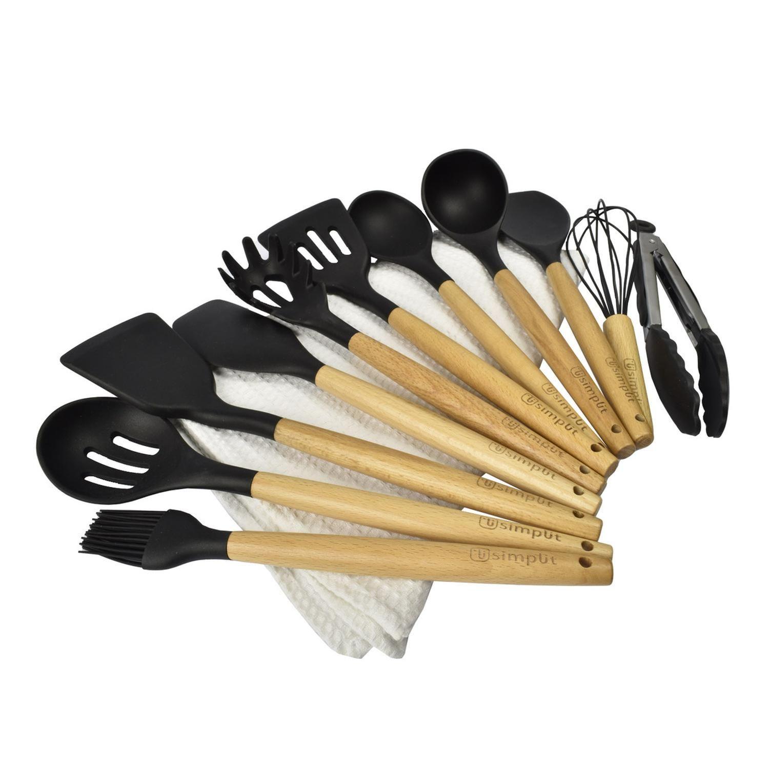 Batería Cocina Classic 8 pzs + Set 12 Utensilios Negro-6