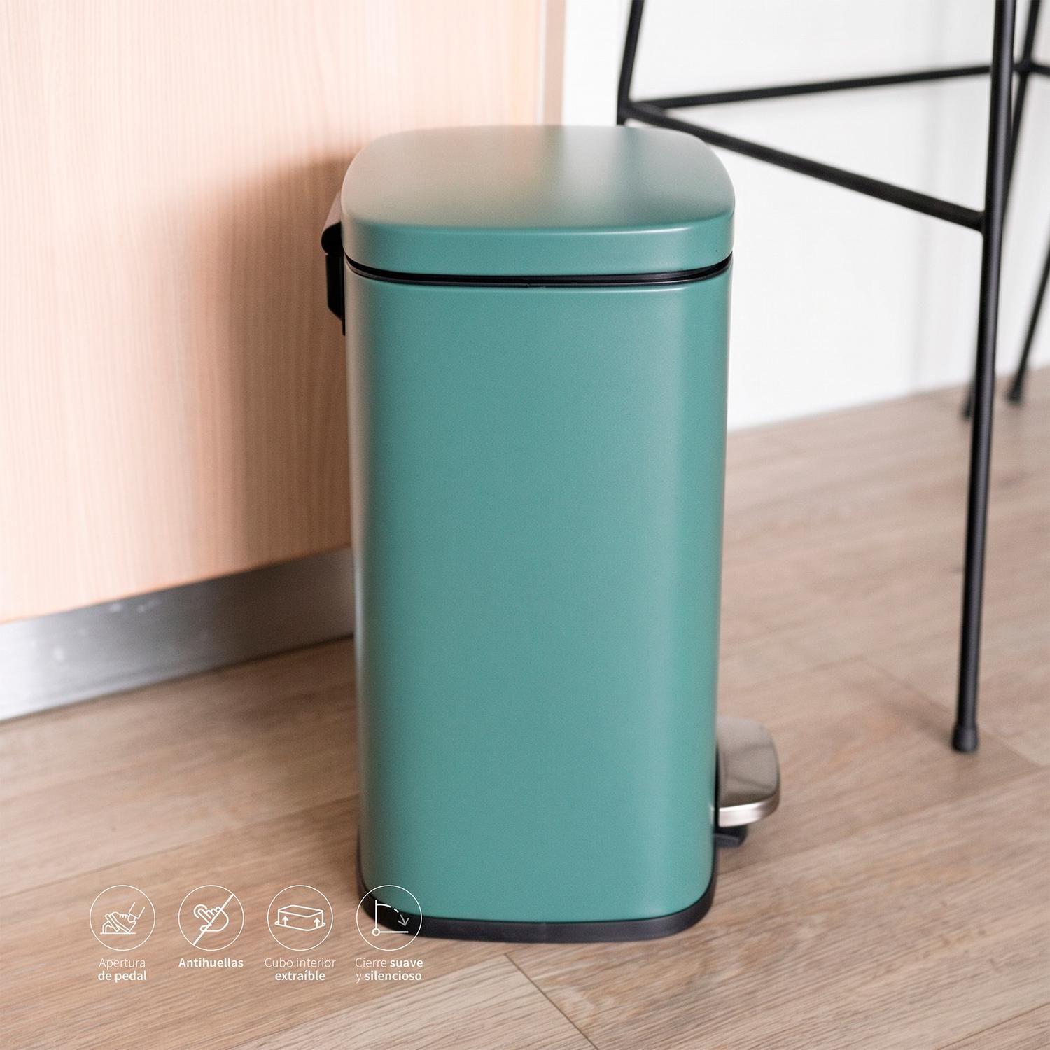 Basurero Cocina Lucca 12Lt Pedal Acero Inox Simplit-2