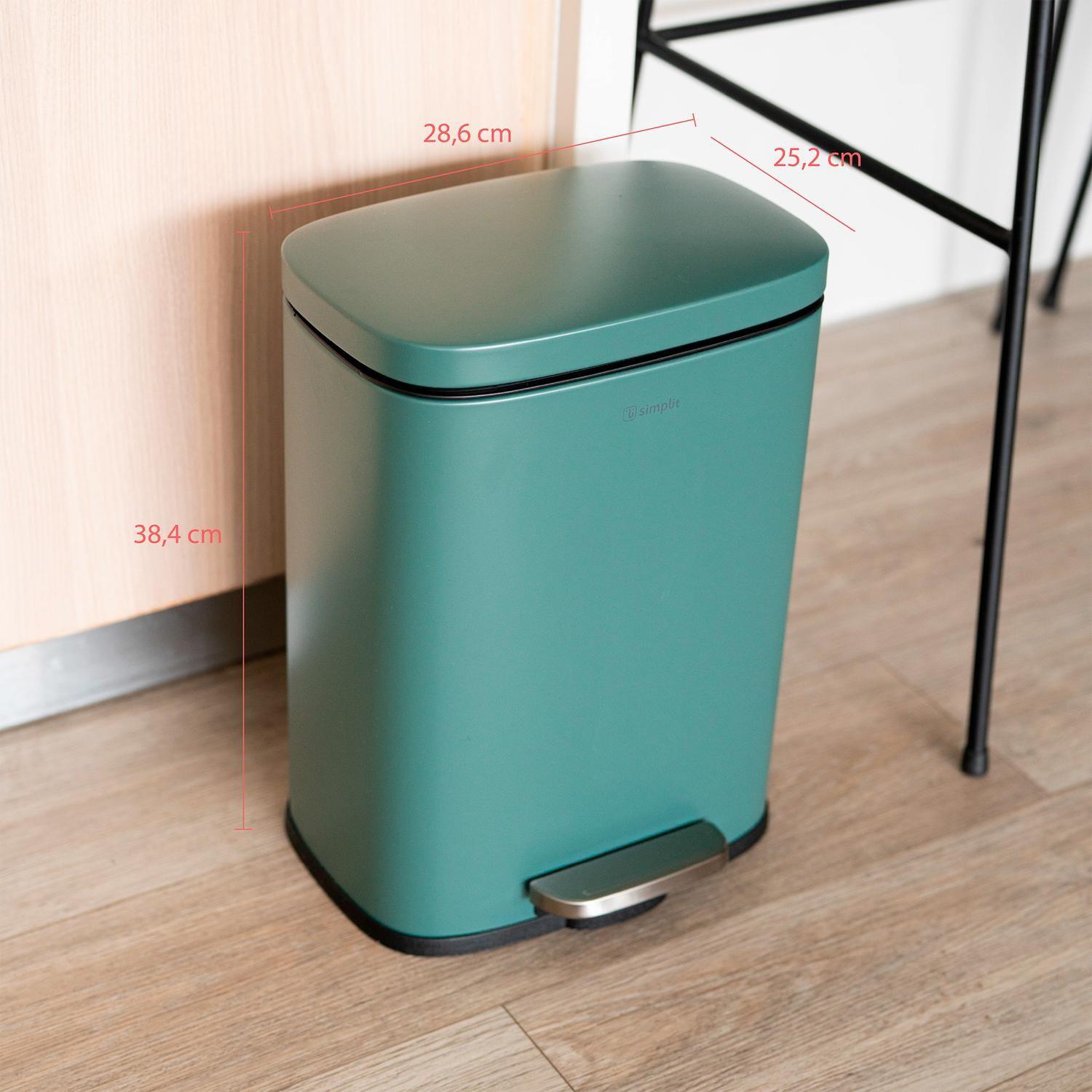 Basurero Cocina Lucca 12Lt Pedal Acero Inox Simplit-3