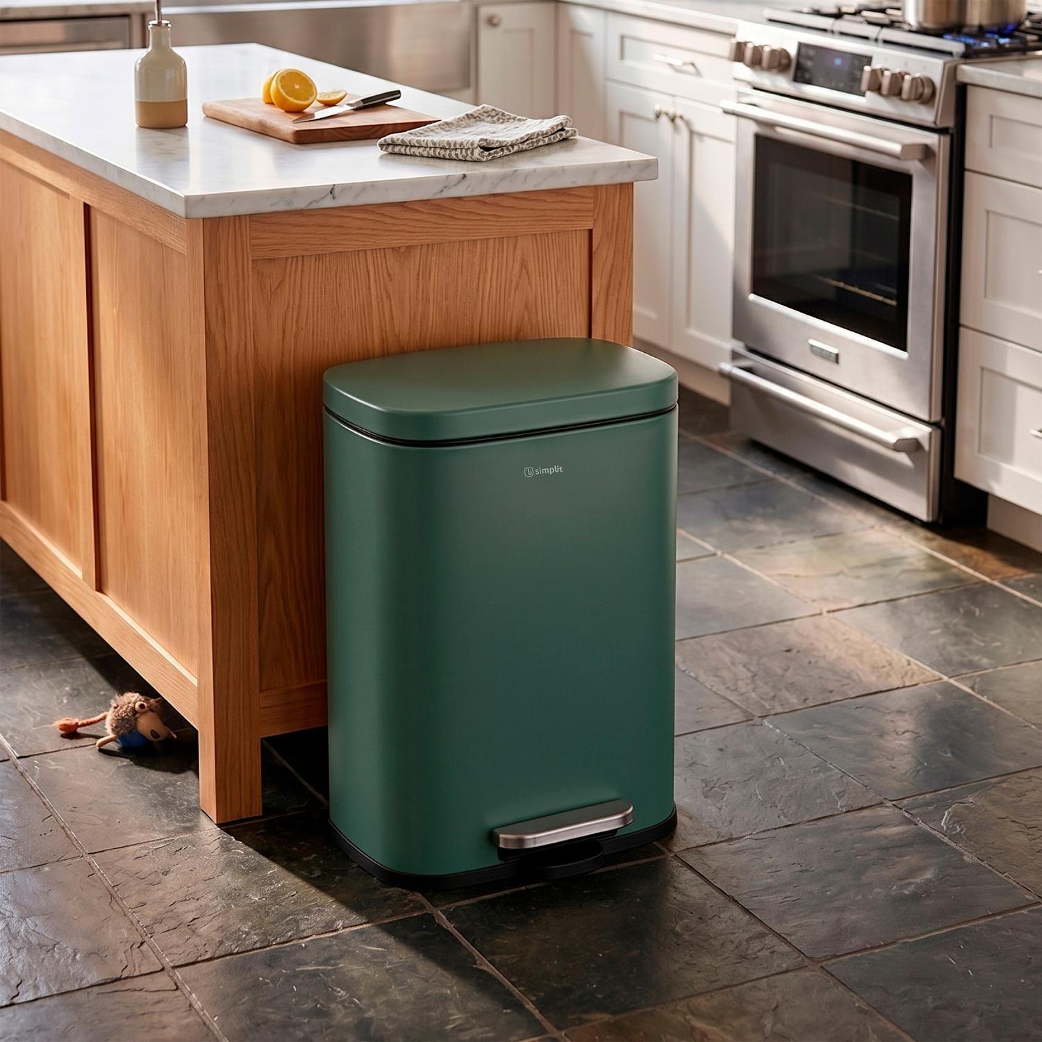 Basurero Cocina Lucca 12Lt Pedal Acero Inox Simplit-6