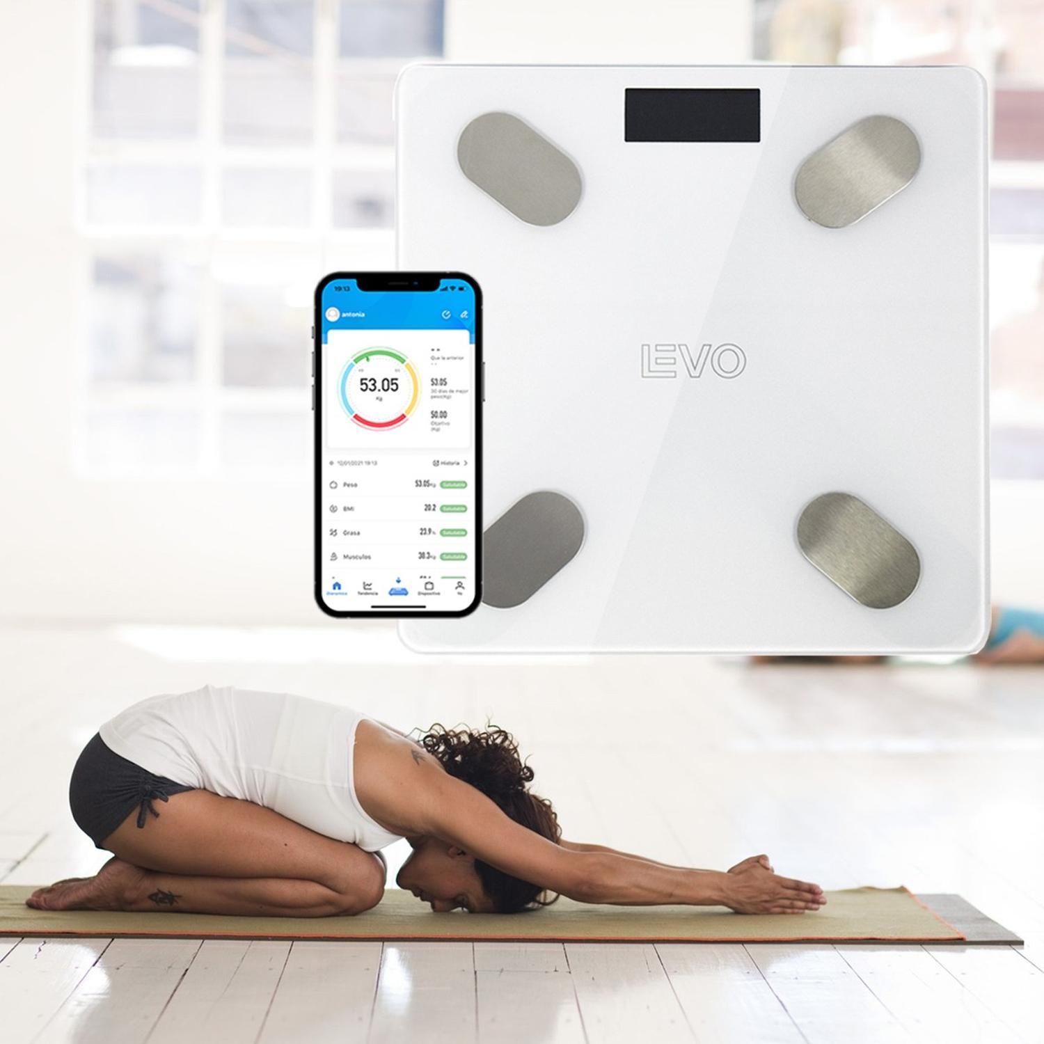 Pesa Digital Balanza Baño Bluetooth Blanca Inteligente-3