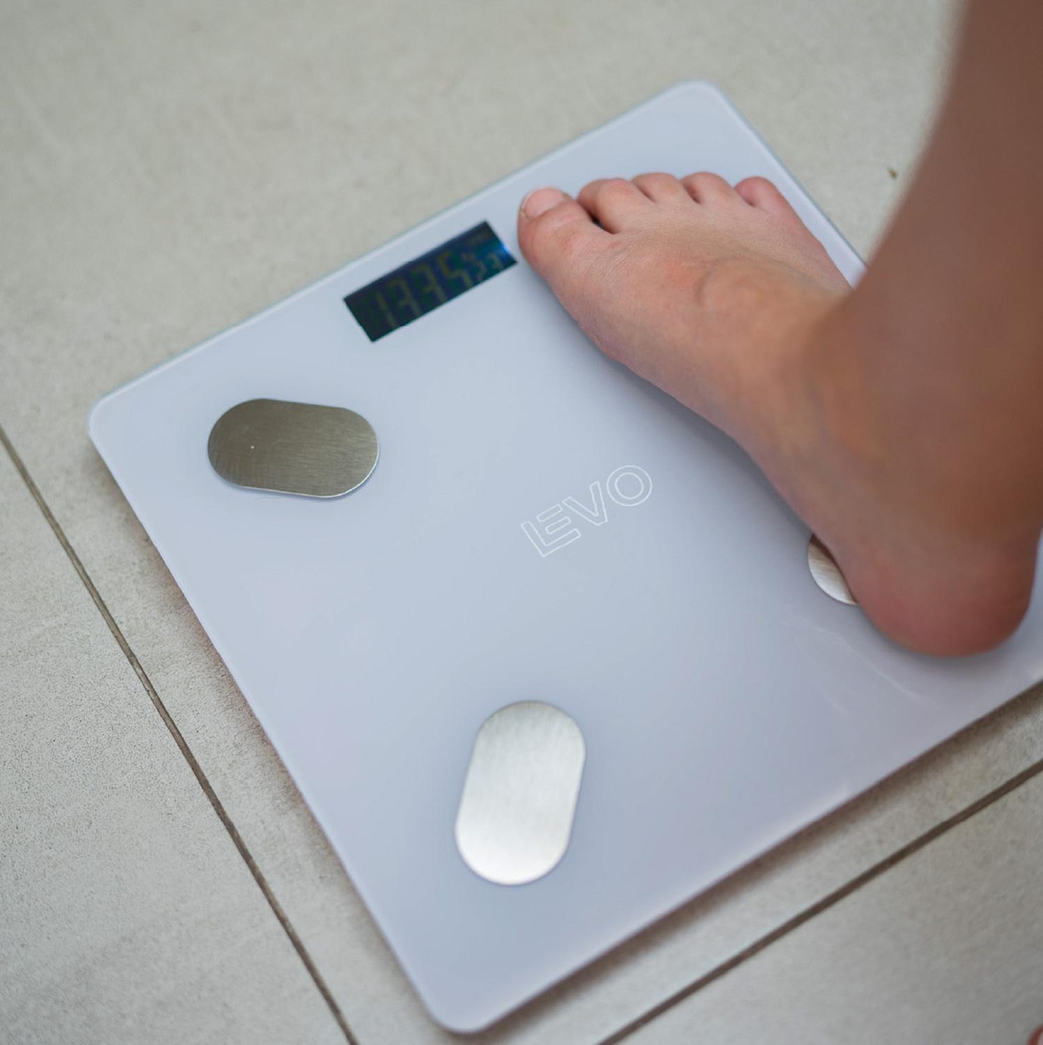 Pesa Digital Balanza Baño Bluetooth Blanca Inteligente LEVO-6