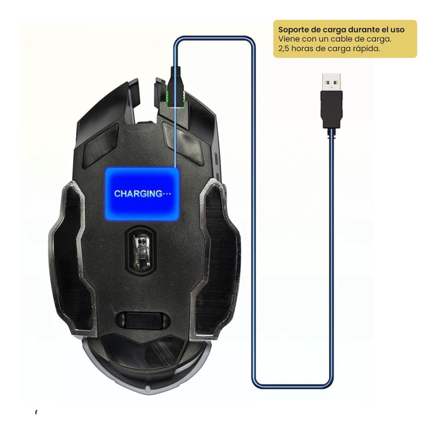 Mouse Gamer Inalámbrico 6 botones Luz Led Levo-5