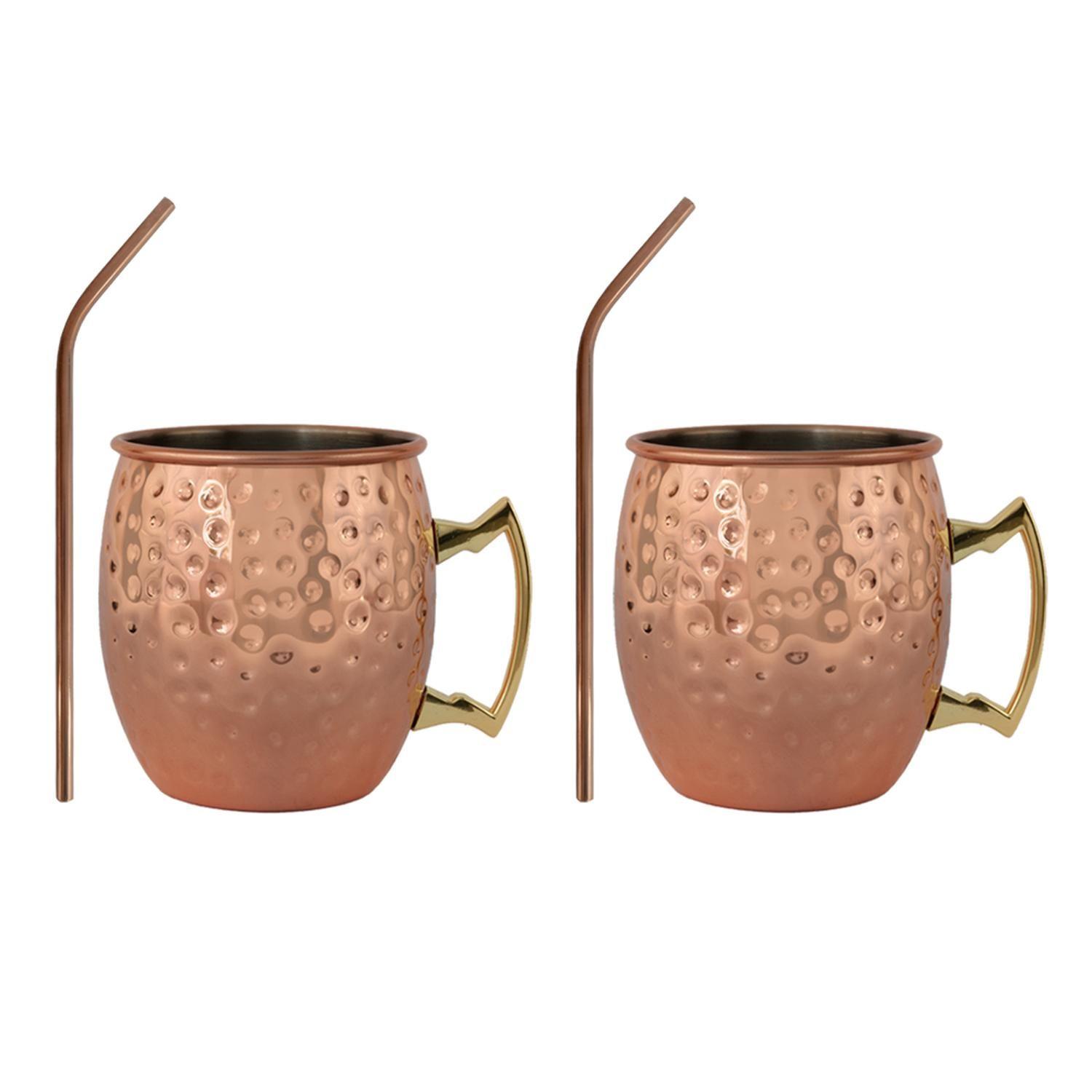 Set 2 Vasos Moscow Mule Mug Cobre + Bombillas Simplit-6