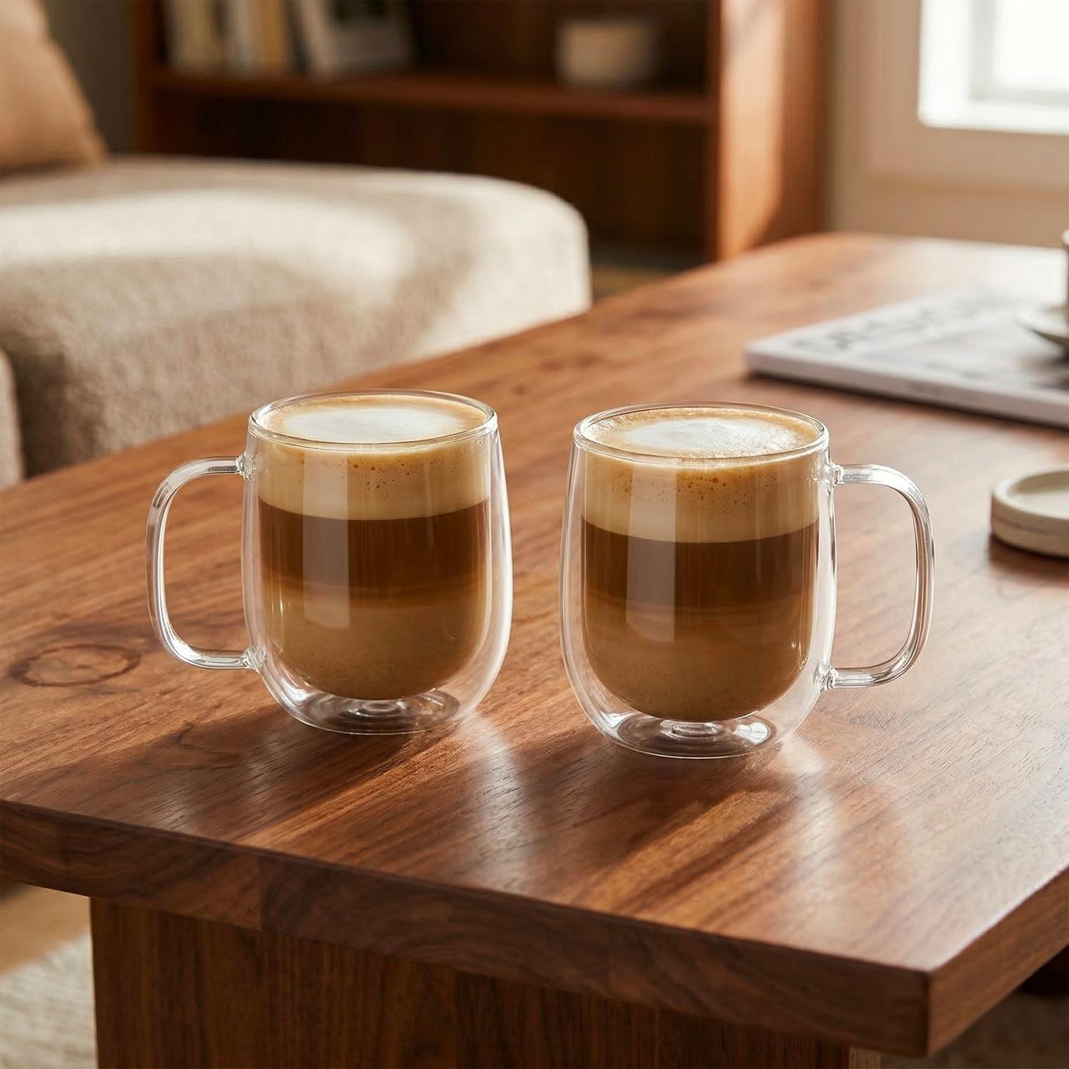 Set 4 Tazas Mug de Vidrio Doble Pared 300 ml Simplit-6