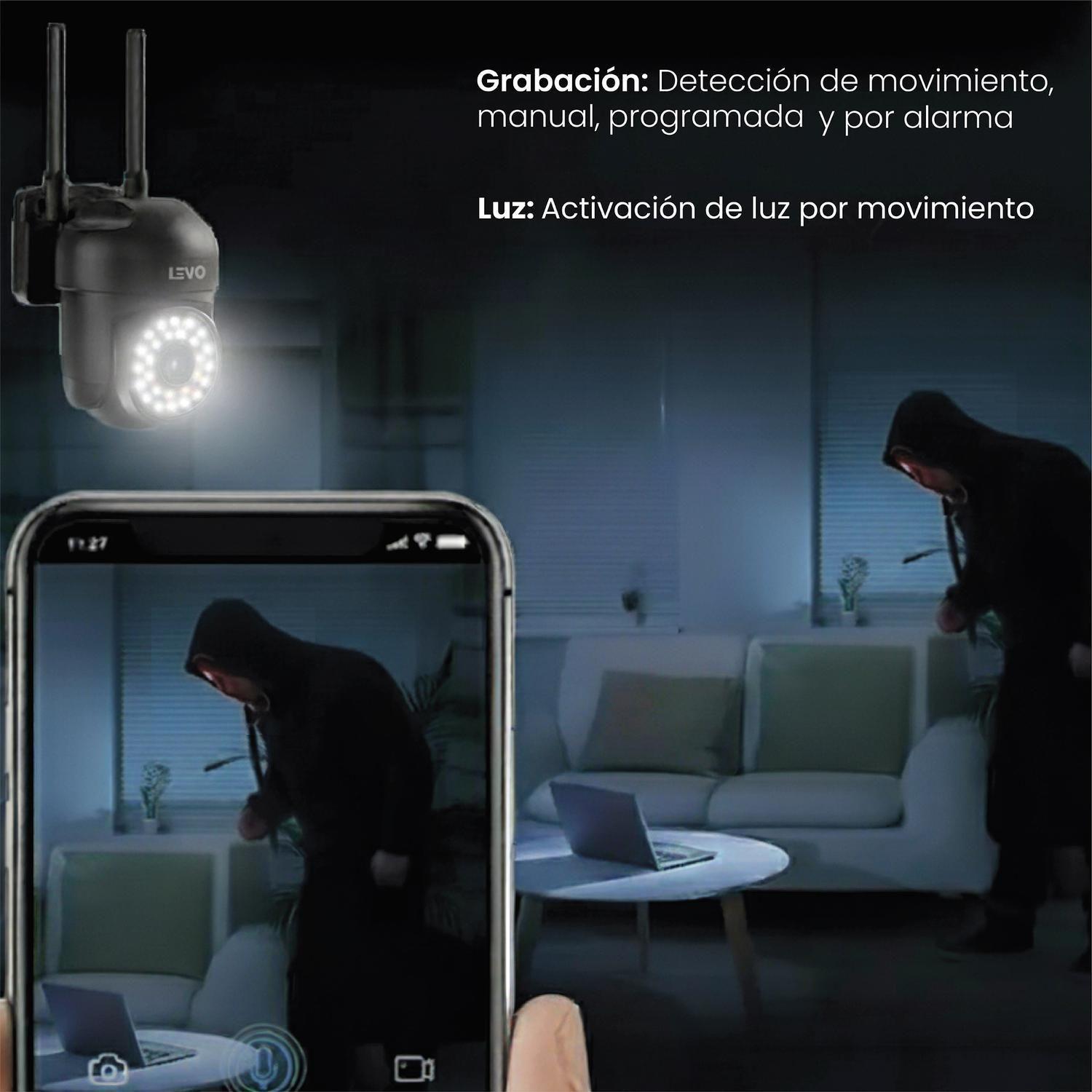 Pack 4x Cámara Seguridad Wifi 5G 2MP Guardpro X5 Negro LEVO-6