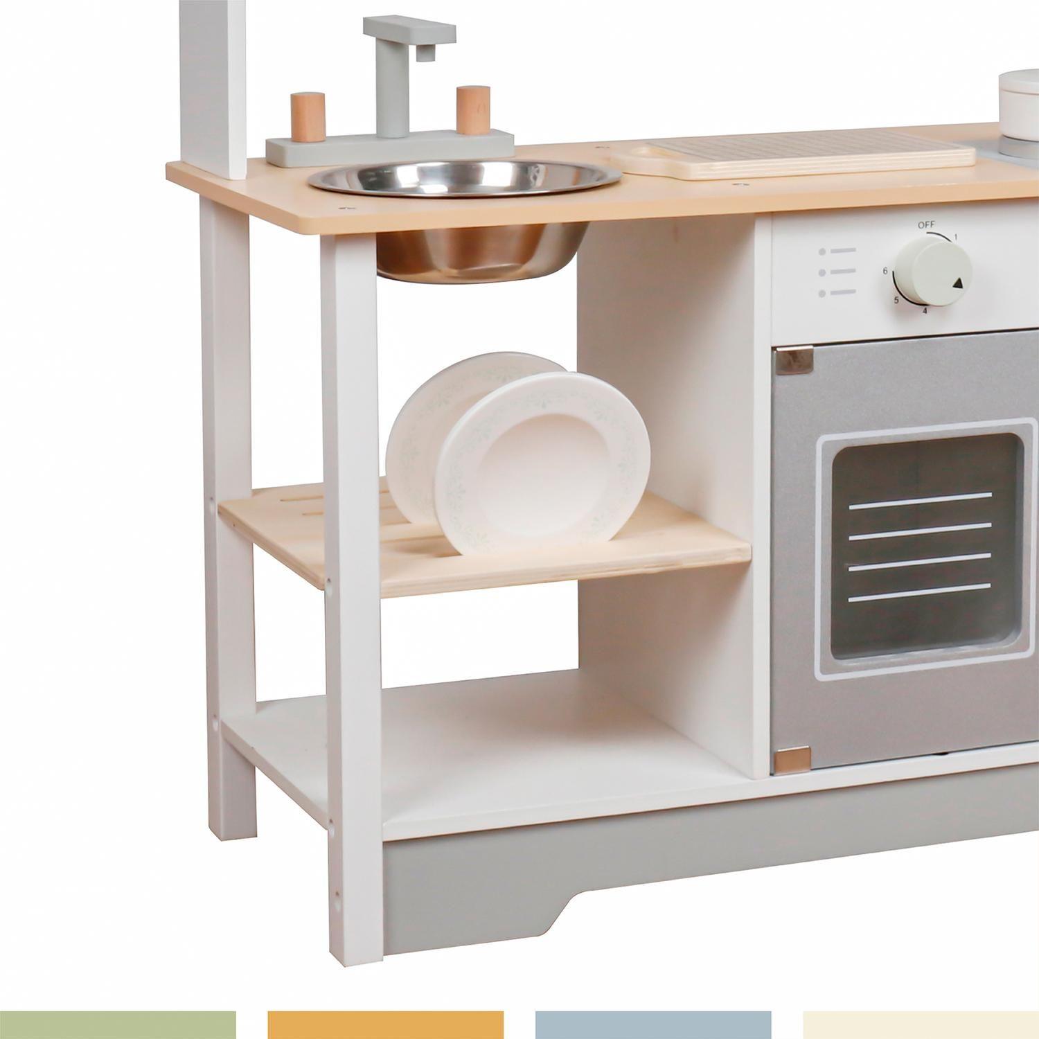 Cocina de Juguete Infantil Niños Madera 11 Accesorios Bandú-3