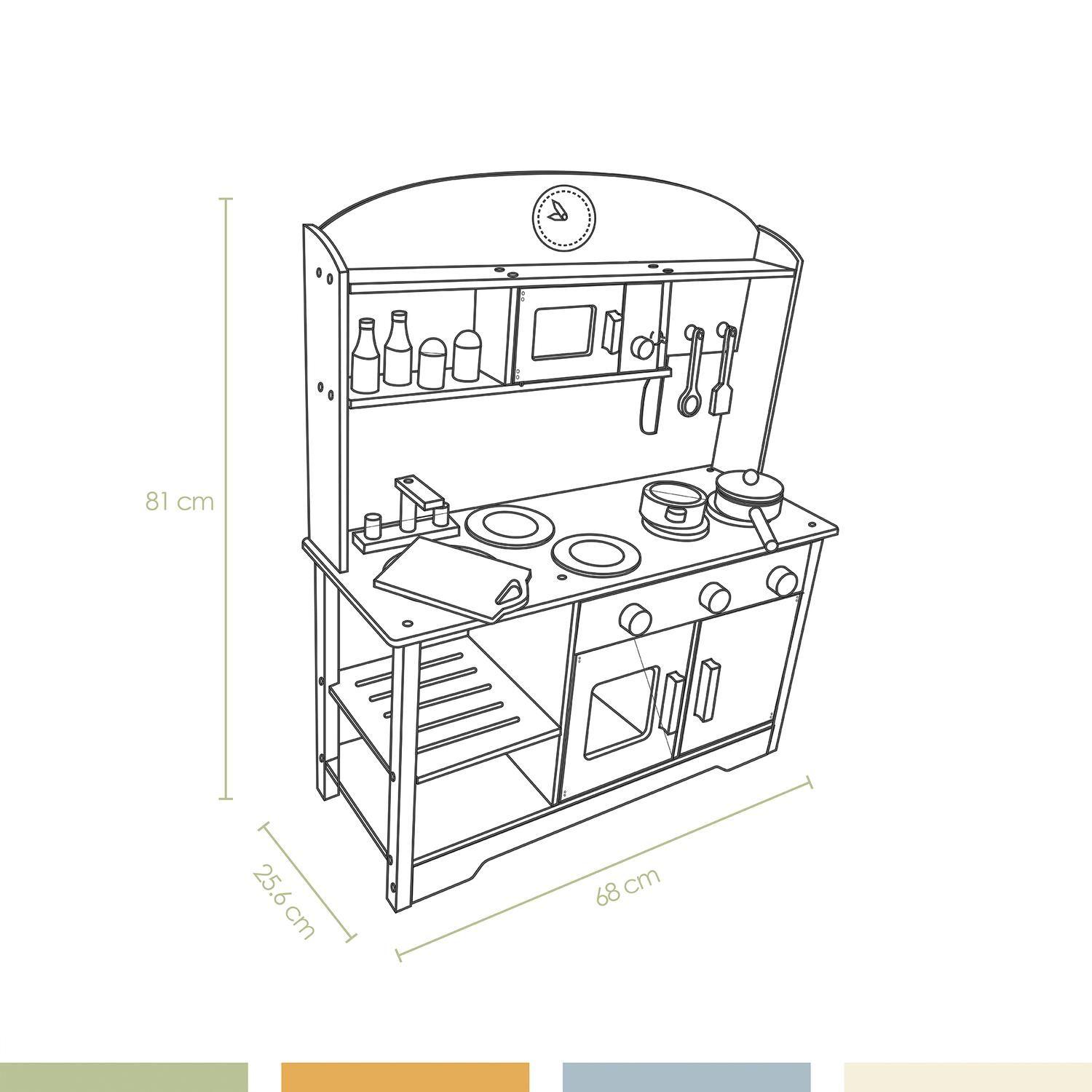 Cocina de Juguete Infantil Niños Madera 11 Accesorios Bandú-7