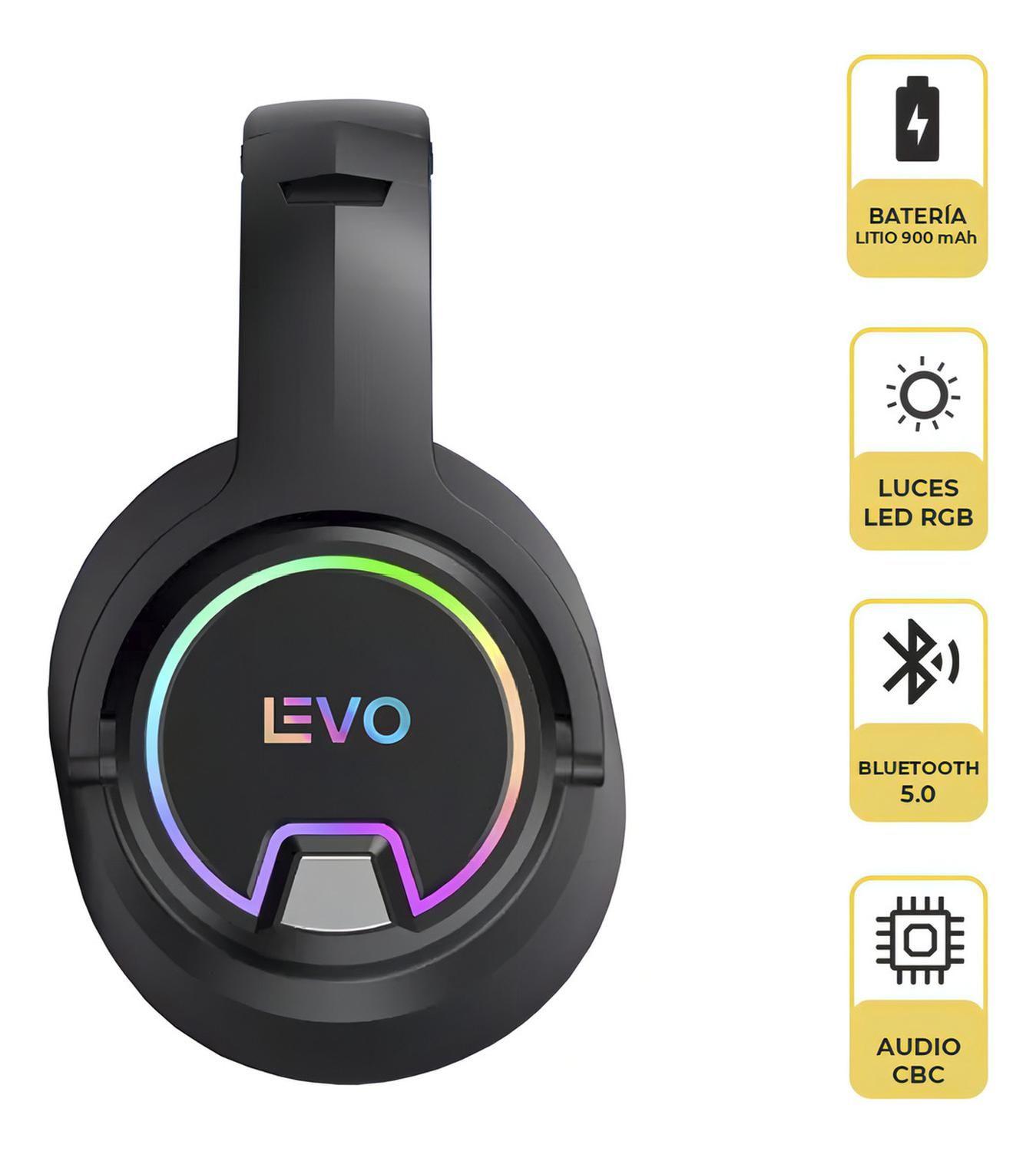 Audifono Gamer Bluetooth RGB Thunder Micrófono Levo-1