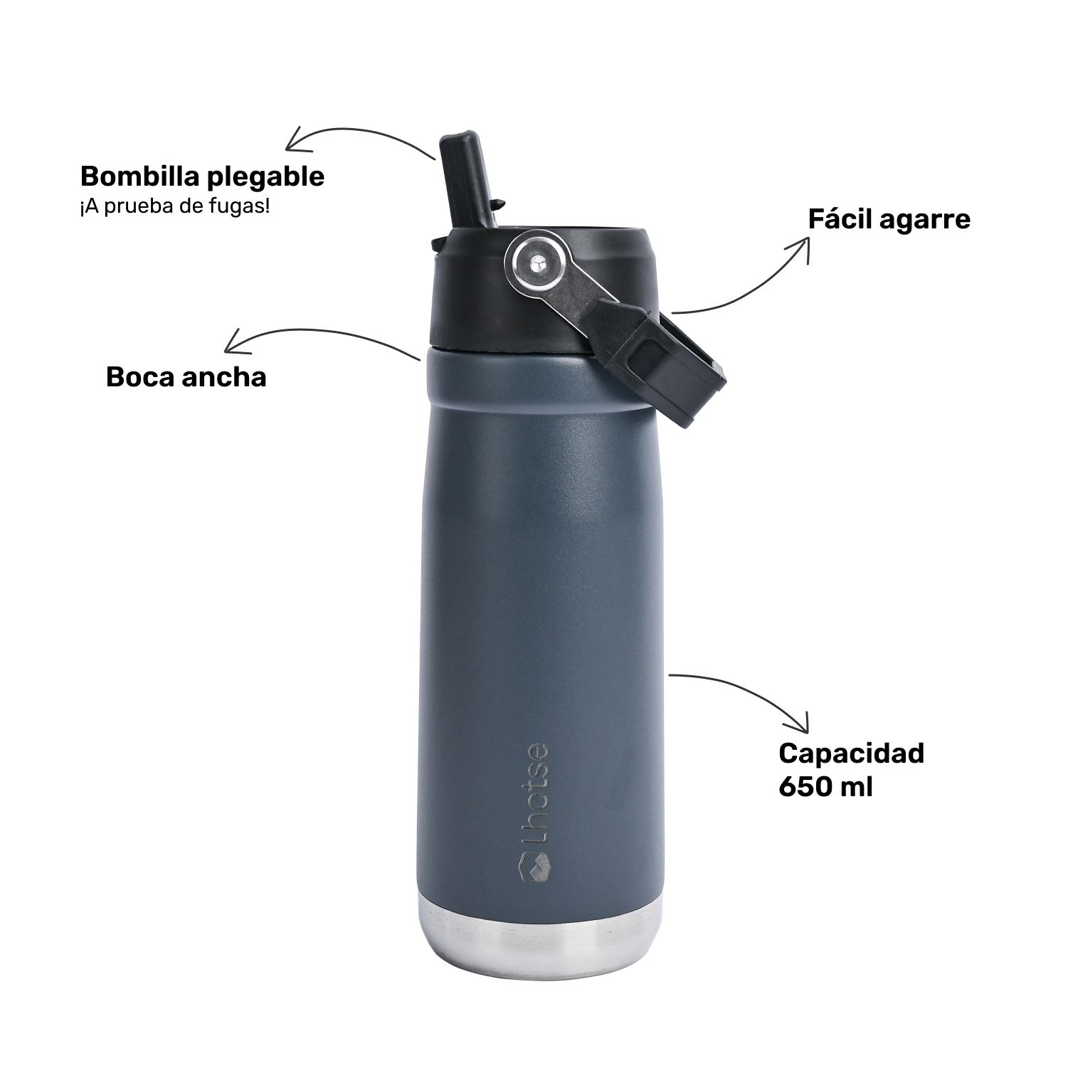Botella Térmica Insulada Lhotse Adventure 650ml Black-3