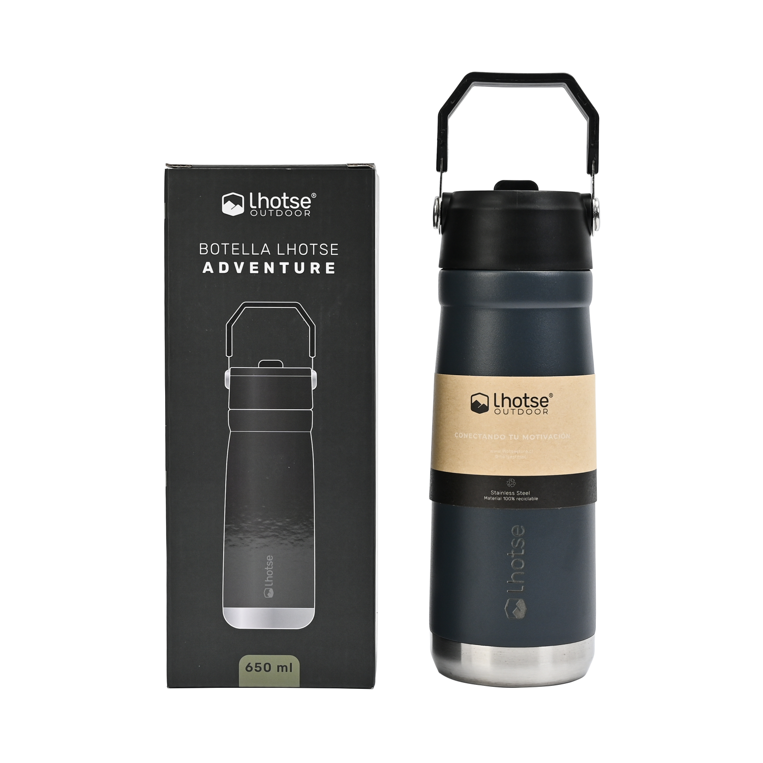 Botella Térmica Insulada Lhotse Adventure 650ml Black-5
