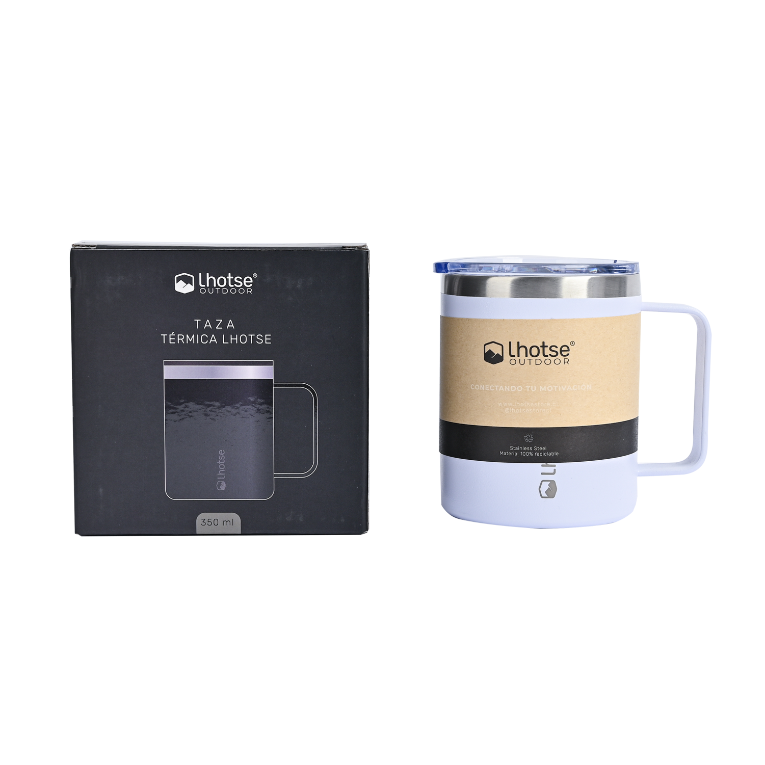 Taza Térmica Insulada Camping 350ml White-4