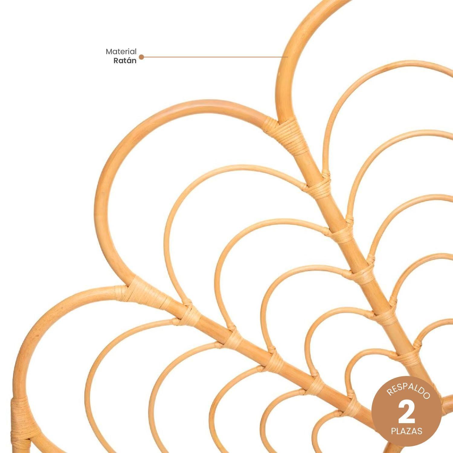 Set Respaldo 2 Plazas + Veladores Bambú Ratán Atmosphera-2