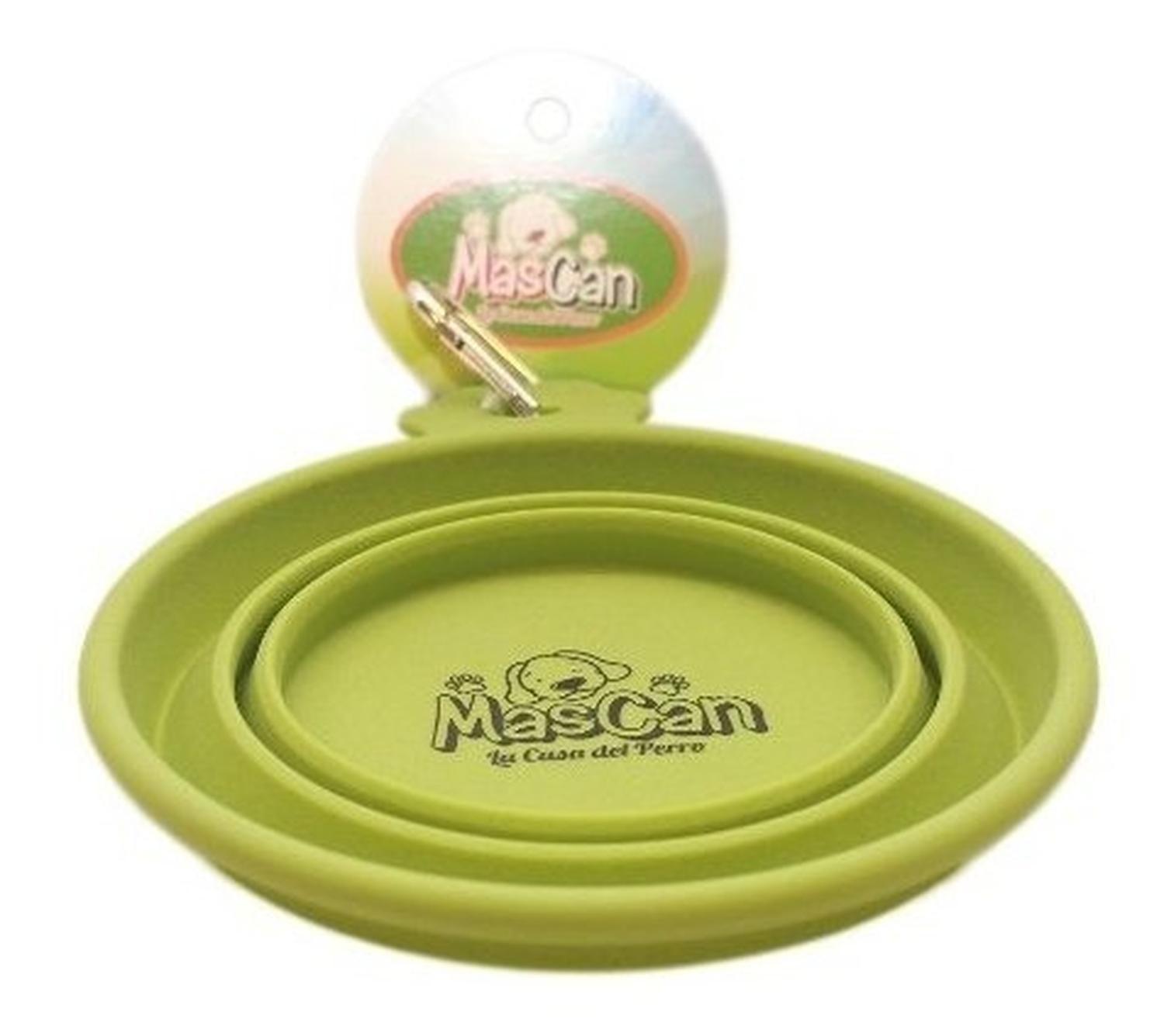 Plato Plegable Silicona Simple Verde Talla L Perro-2