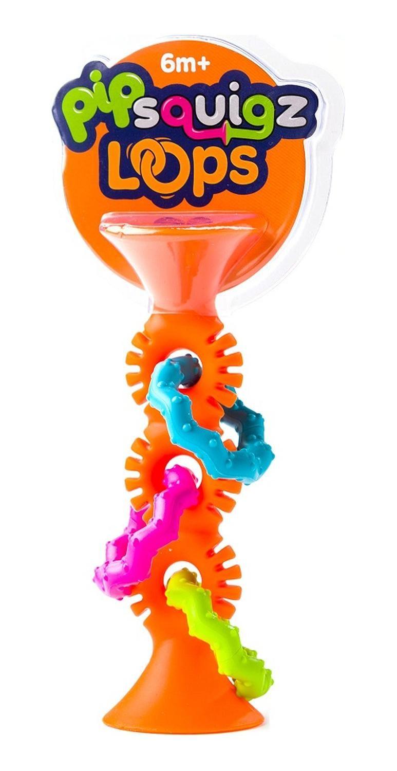 Pipsquigz Loops Naranjo Mordedores Sensoriales FatBrain Toys-1