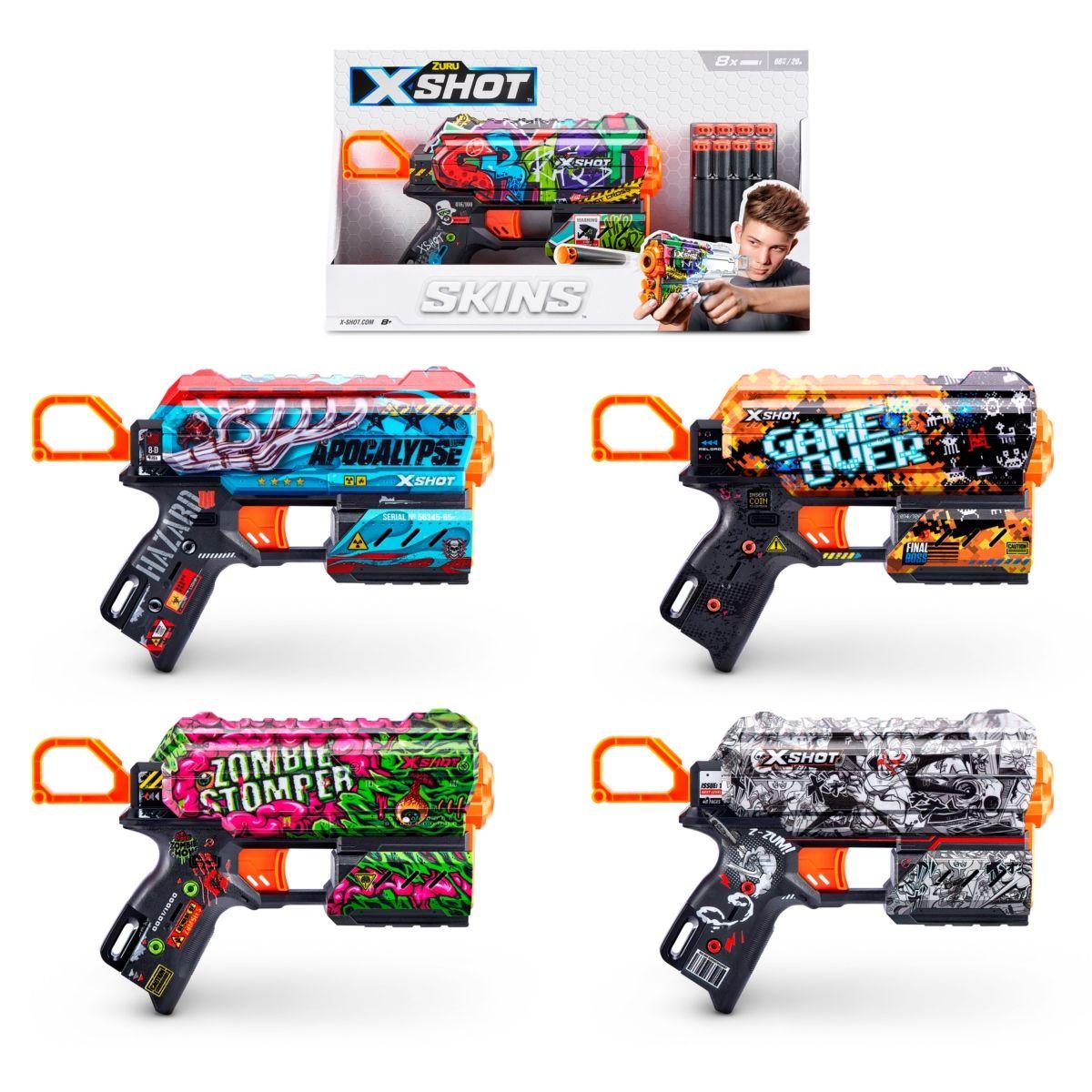 Lanza Dardos Flux Skins Con 8 Dardos X-Shot-0