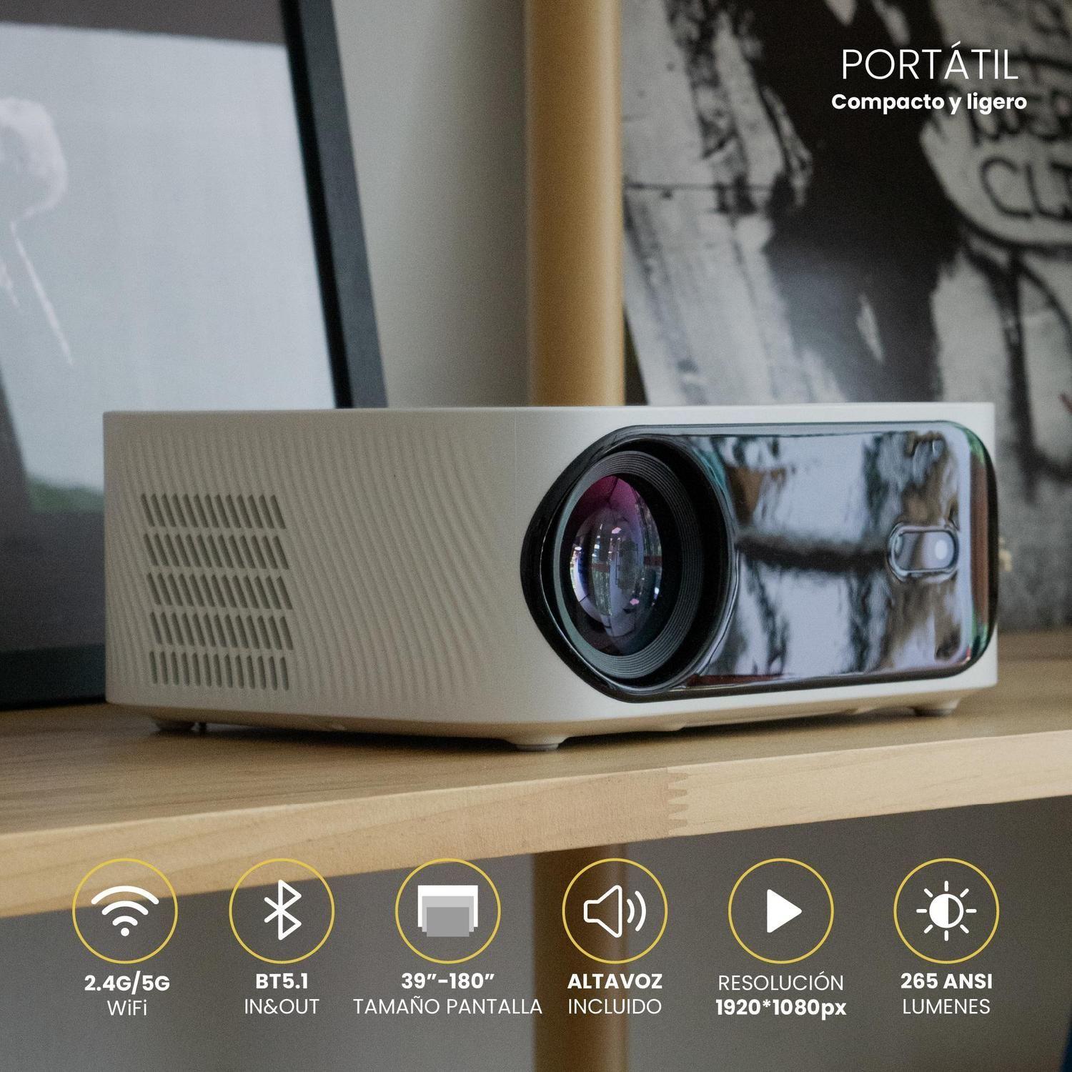 Proyector Portátil Orion 12000lm + Telón 100" LEVO-2