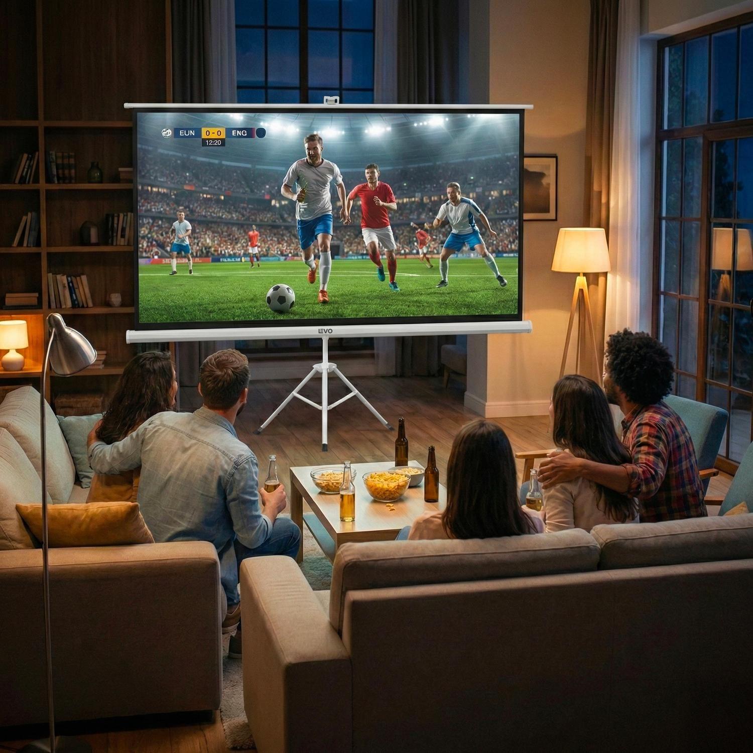 Proyector Portátil Orion 12000lm + Telón 100" LEVO-5