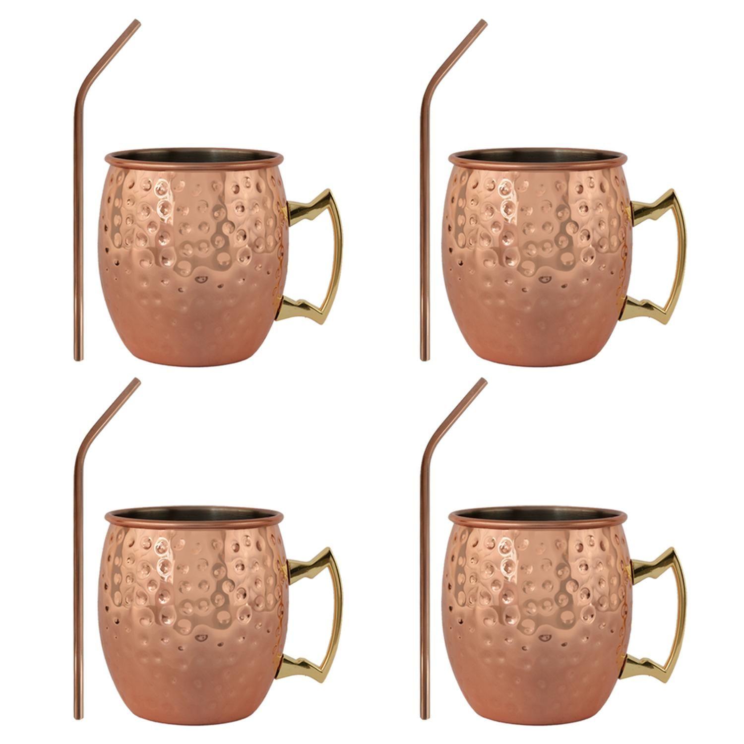 Set 4 Vasos Moscow Mule Mug Cobre + Bombillas Simplit-6