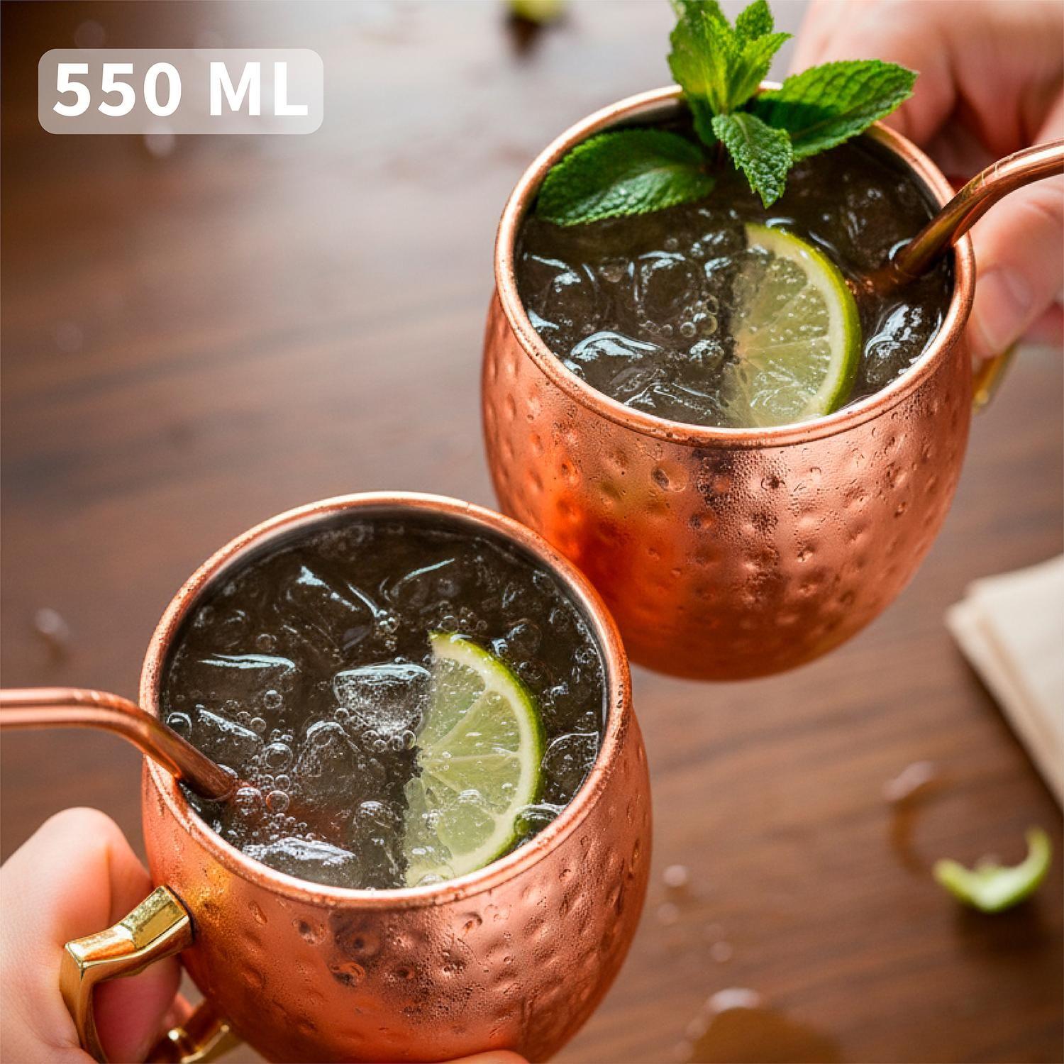 Set 4 Vasos Moscow Mule Mug Cobre + Bombillas Simplit-3