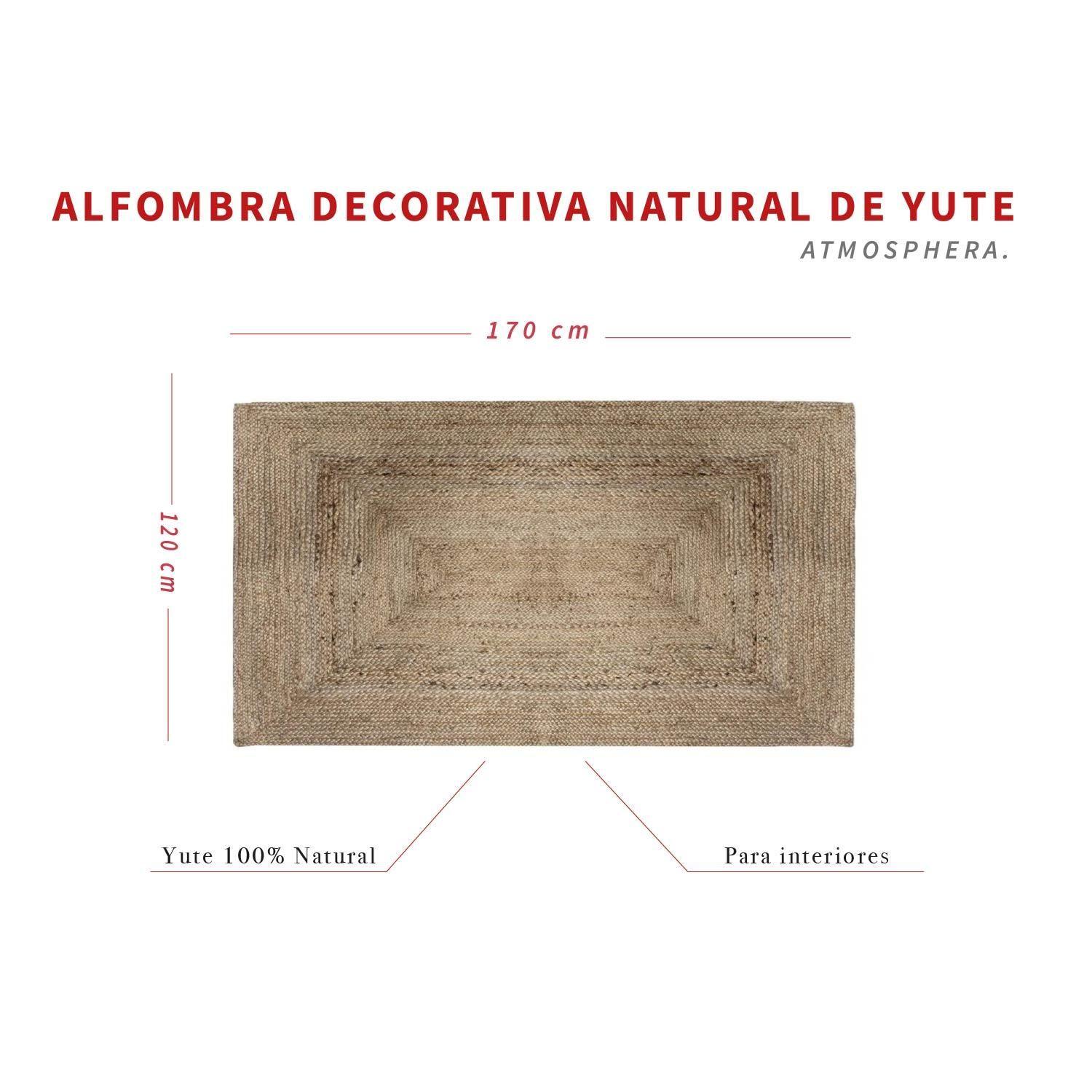 Alfombra de Yute Natural Decorativa 120x170 cm Atmosphera-4