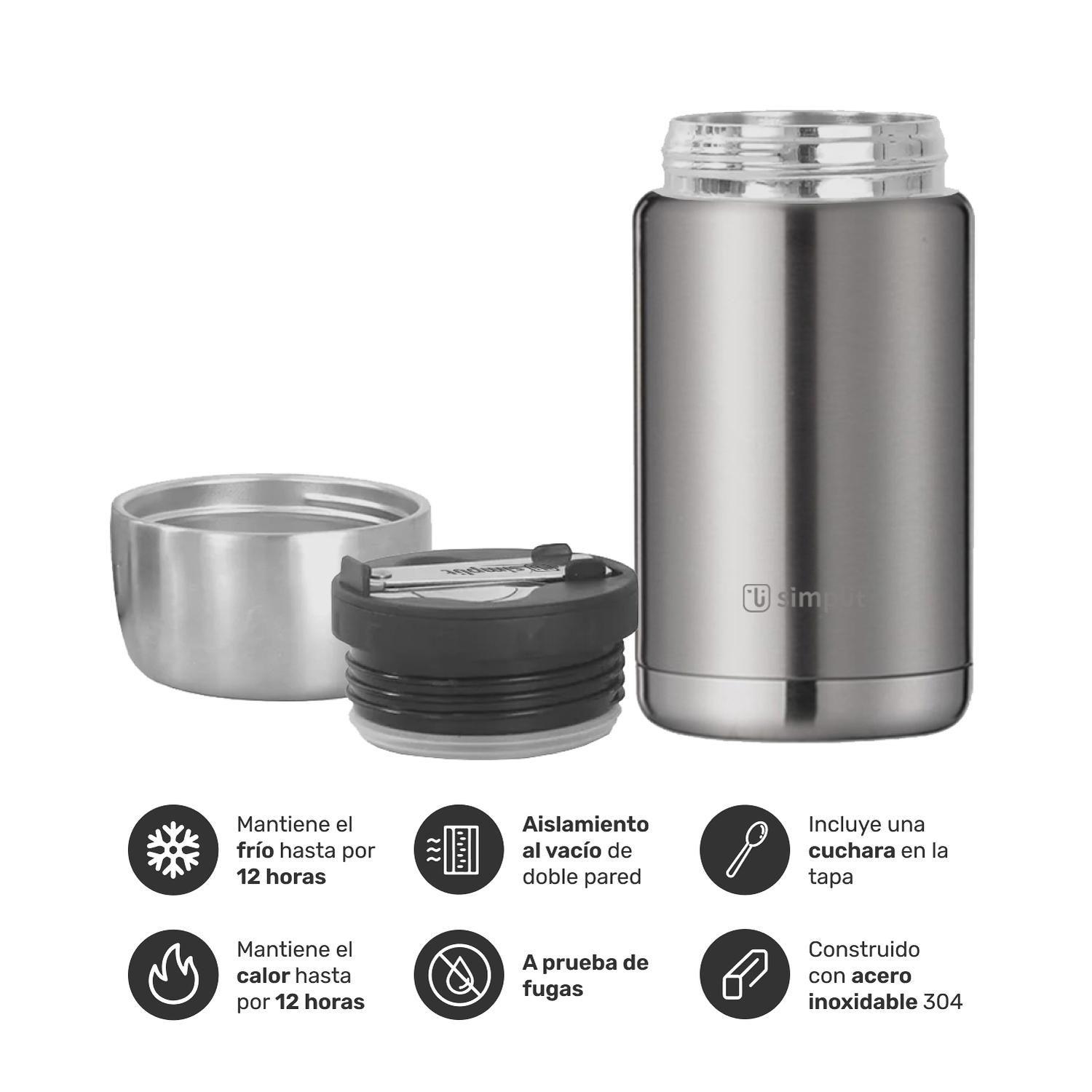 Termo de Comida Insulado Acero Inox 750 ml Gris Simplit-2