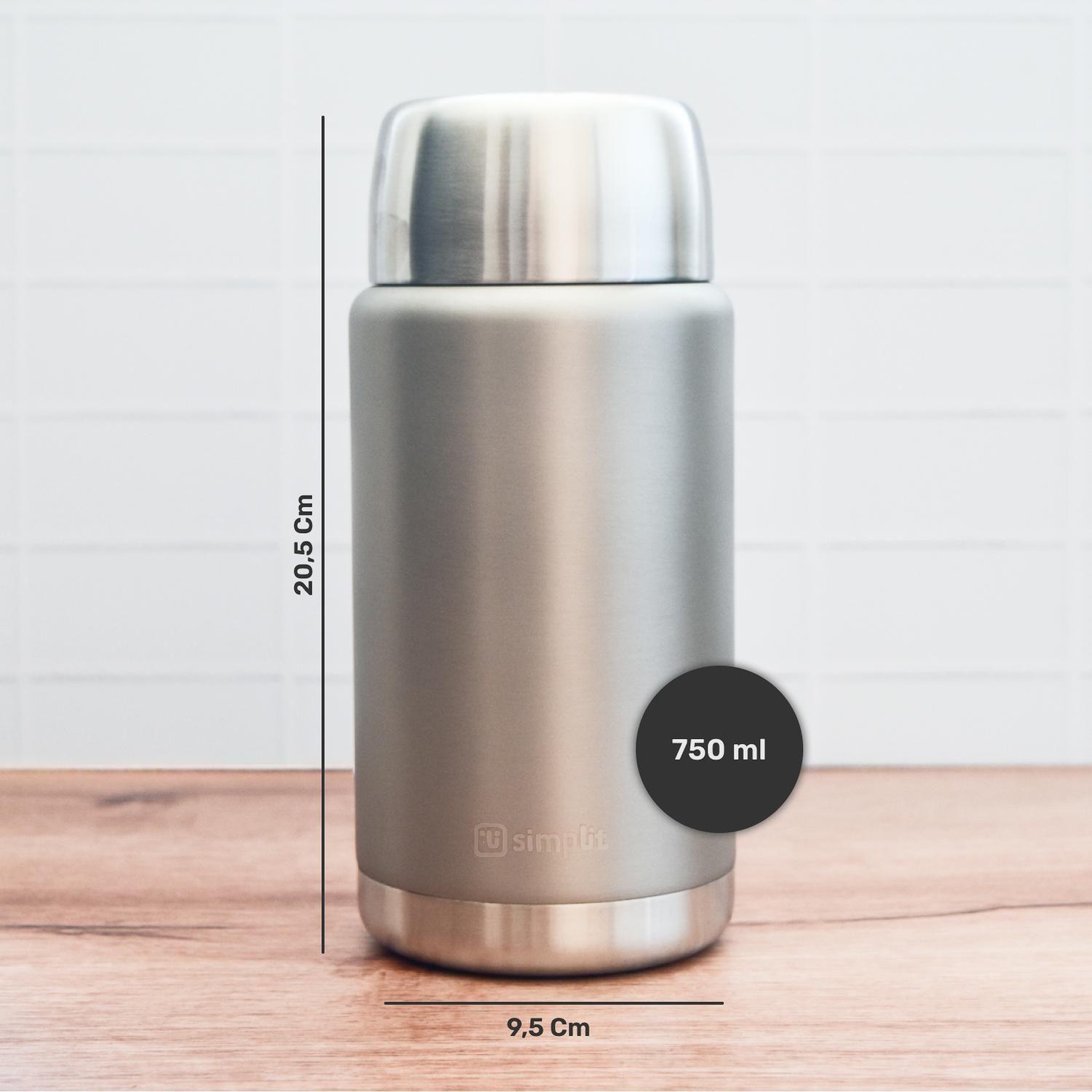 Termo de Comida Insulado Acero Inox 750 ml Gris Simplit-4