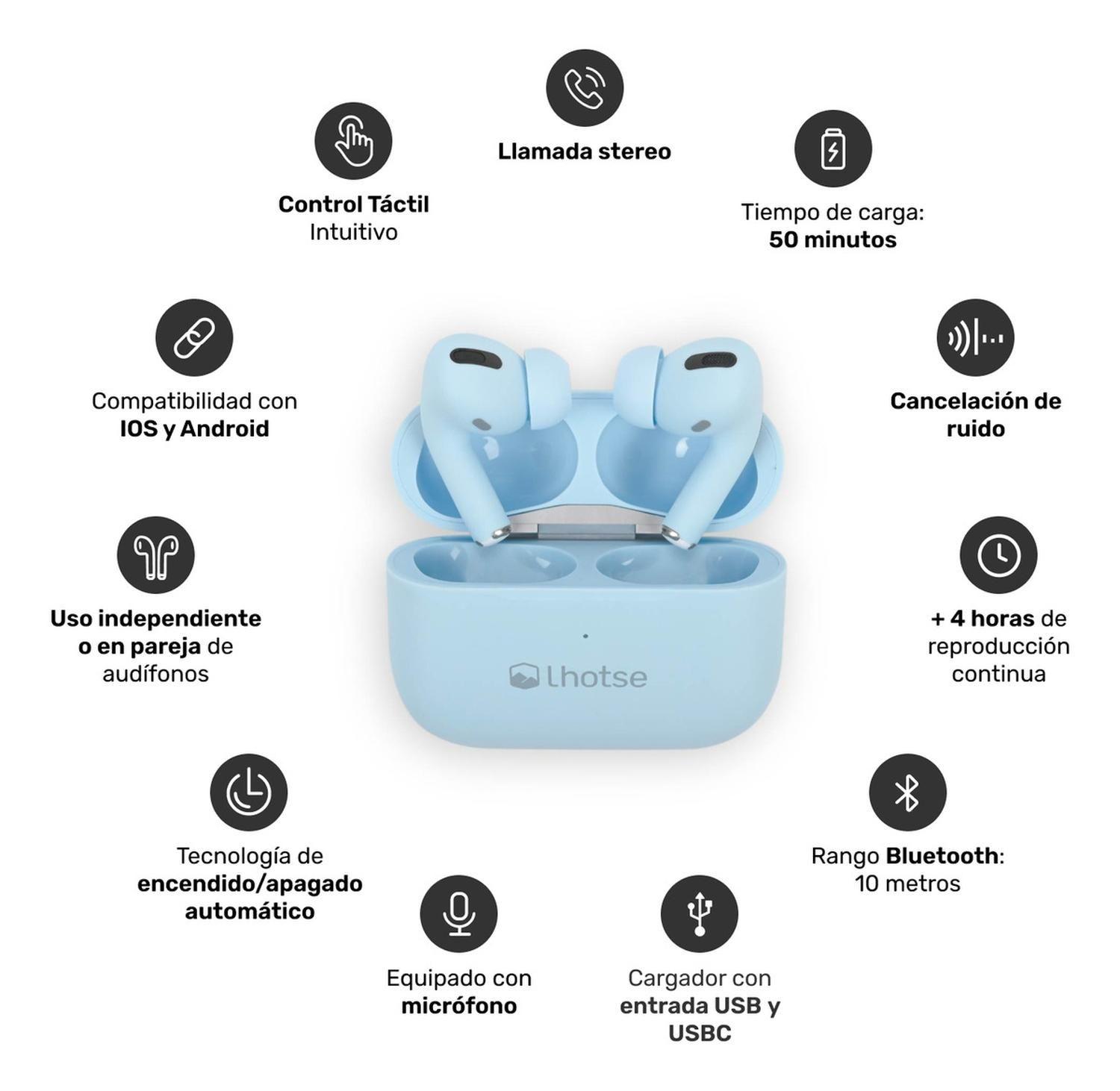 Pack Smartwatch Lhotse Vibe 05 Cream + Audífonos Celeste-4
