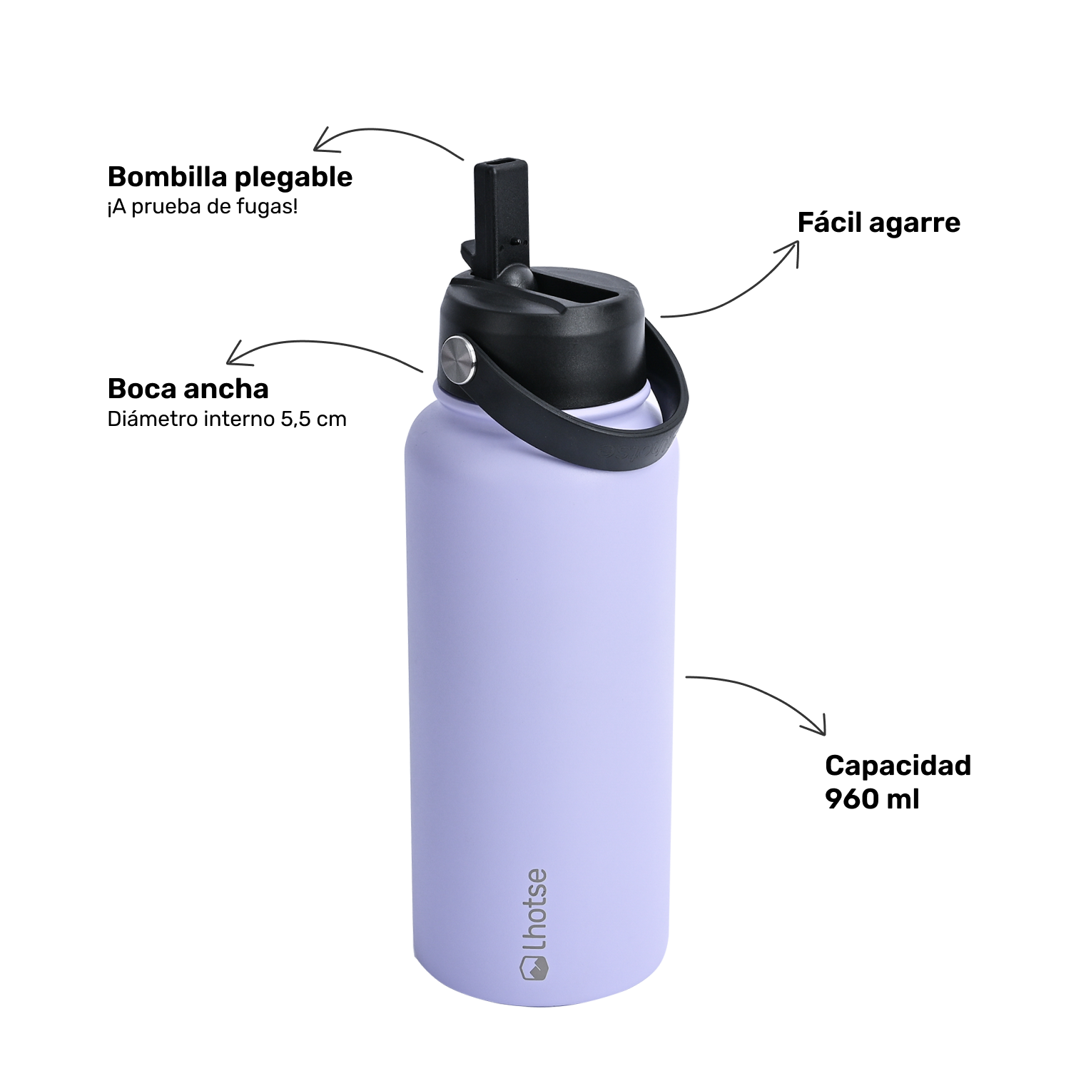 Botella Térmica Insulada Lhotse Hydro 960ml Lila-2