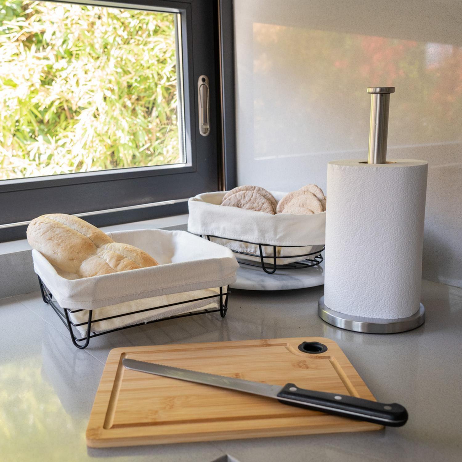 Panera Cuadrada Metal Y Lona 25X25X10 Cm 5Five-2