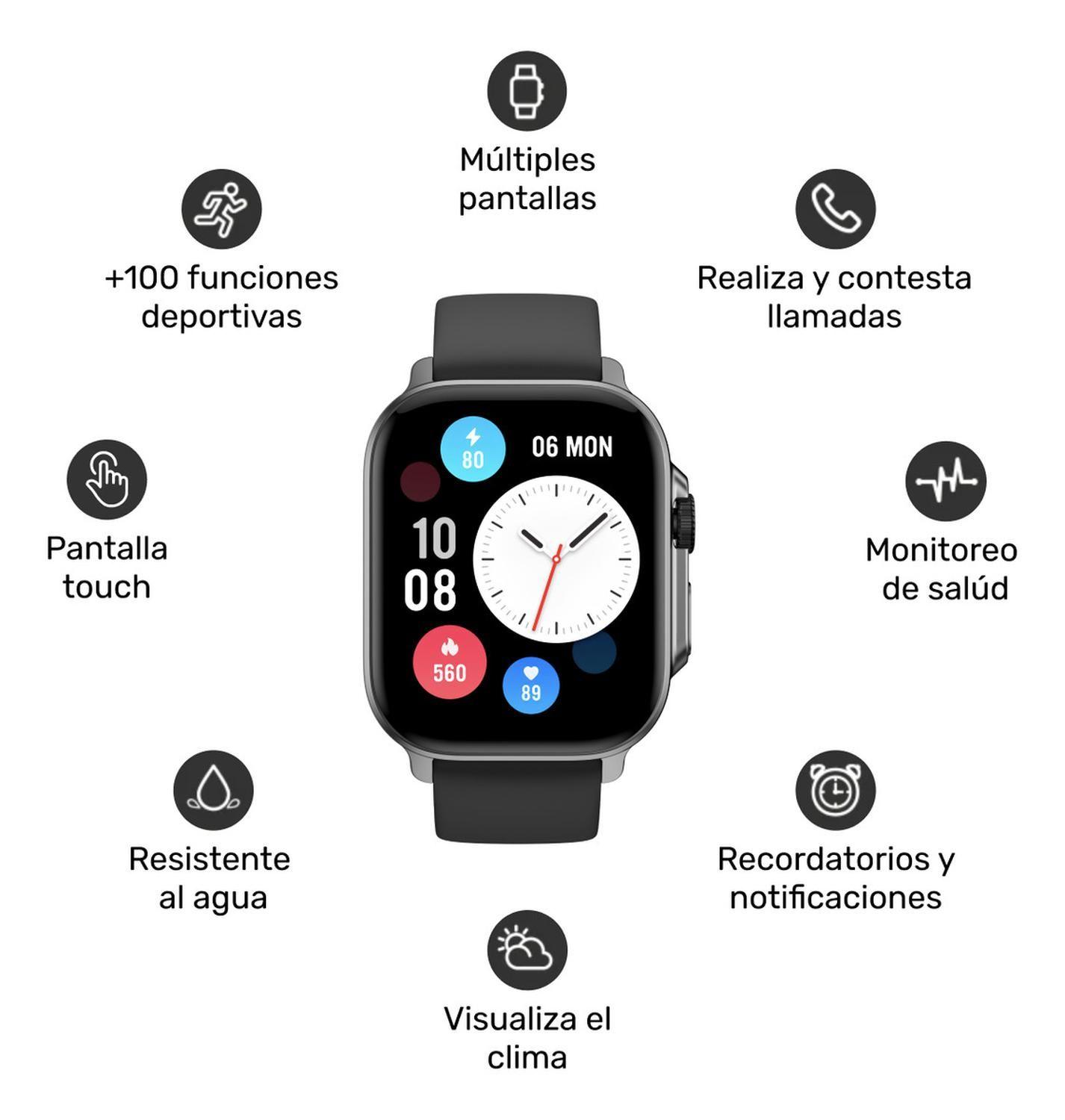 Reloj Smartwatch Lhotse Connect S03 42mm Black-2