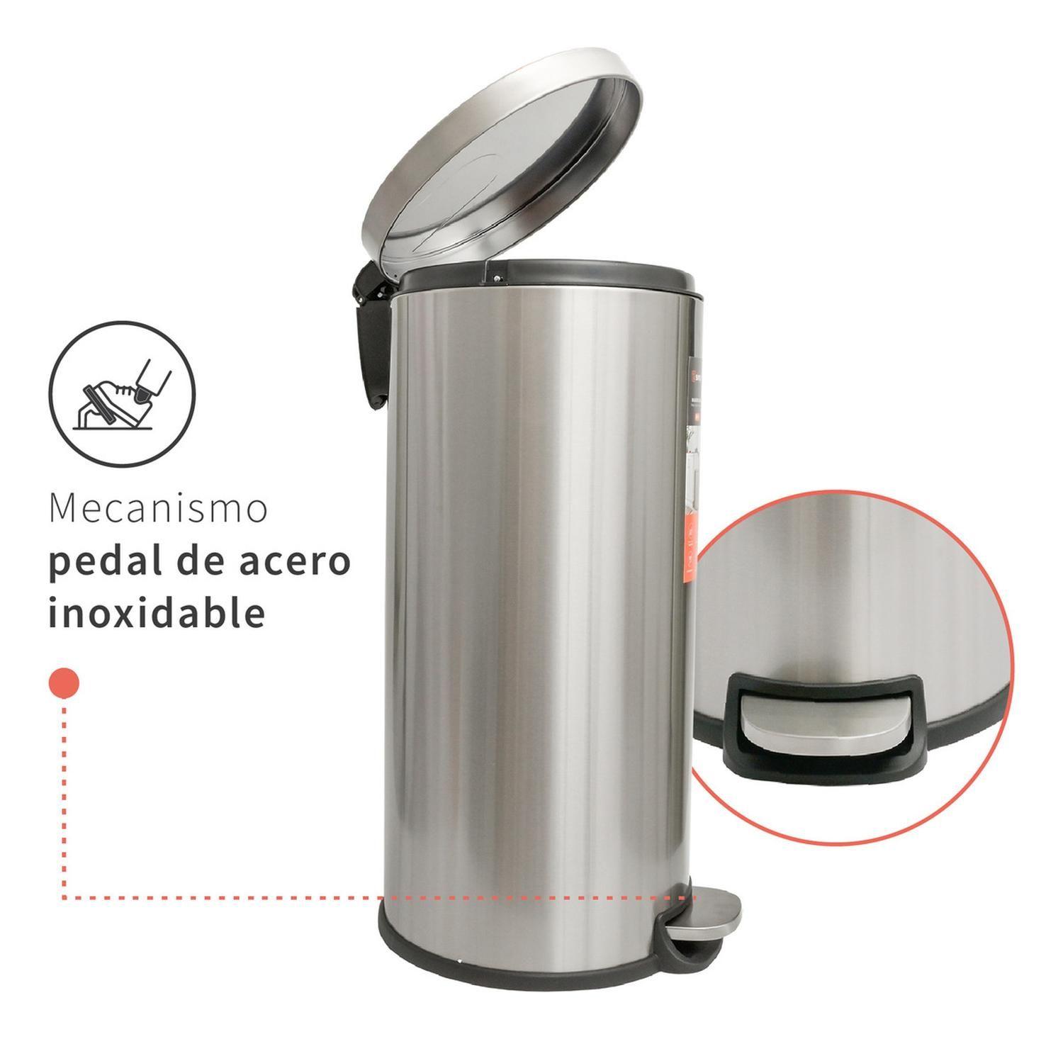 Basurero Cocina Urban 30lts Pedal Acero Inox Simplit-4