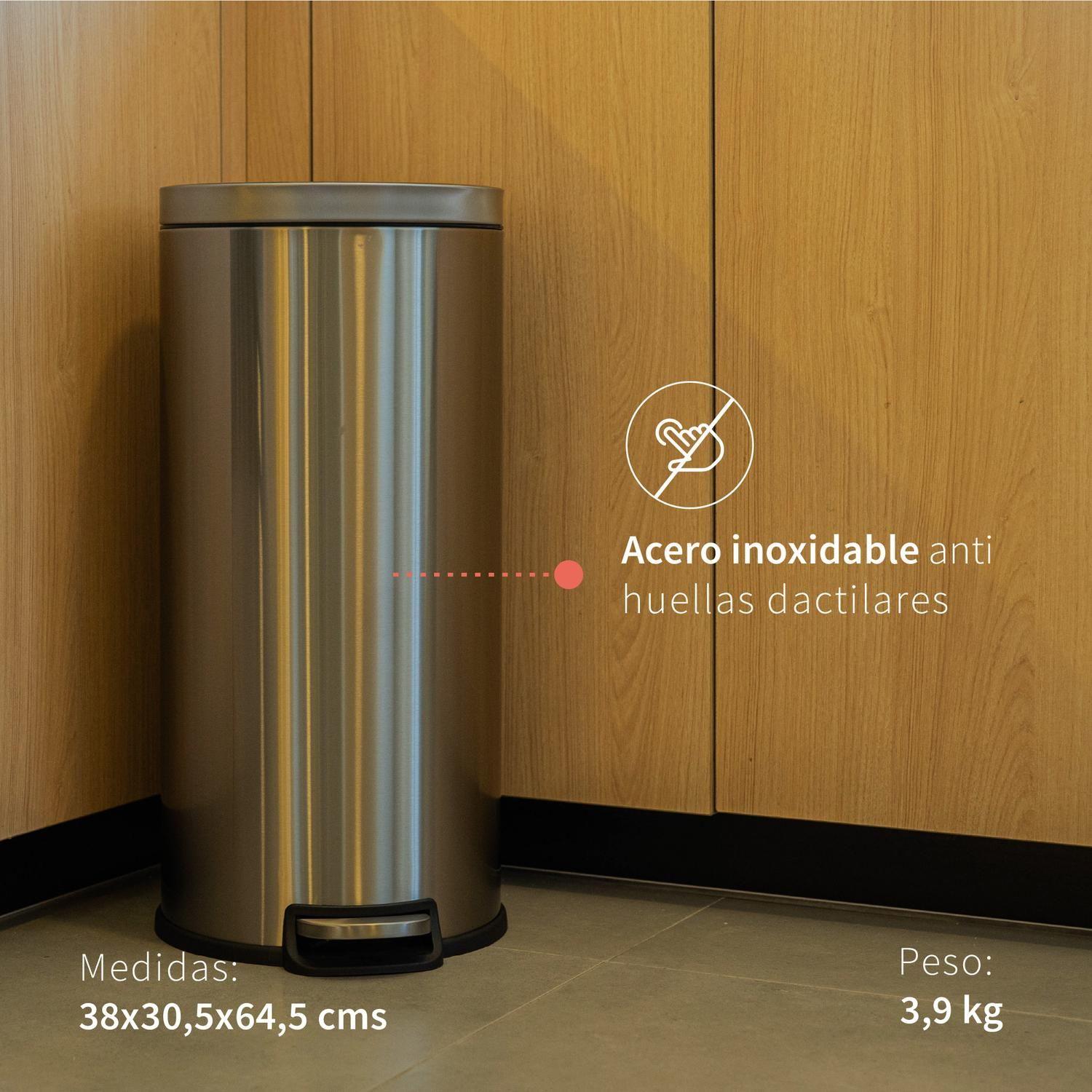 Basurero Cocina Urban 30lts Pedal Acero Inox Simplit-3